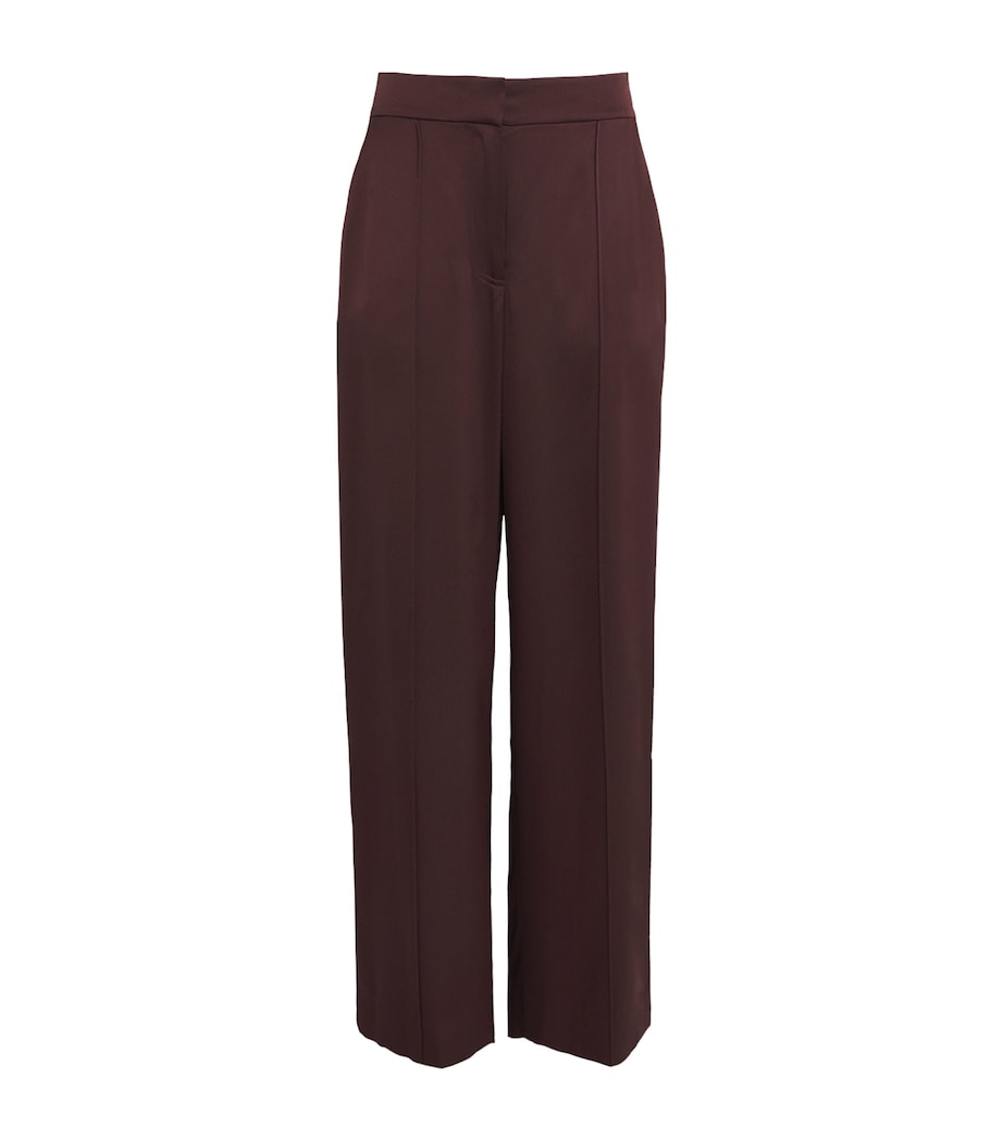 Satin Wide-Leg Kyra Trousers MAHOGANY Image 1