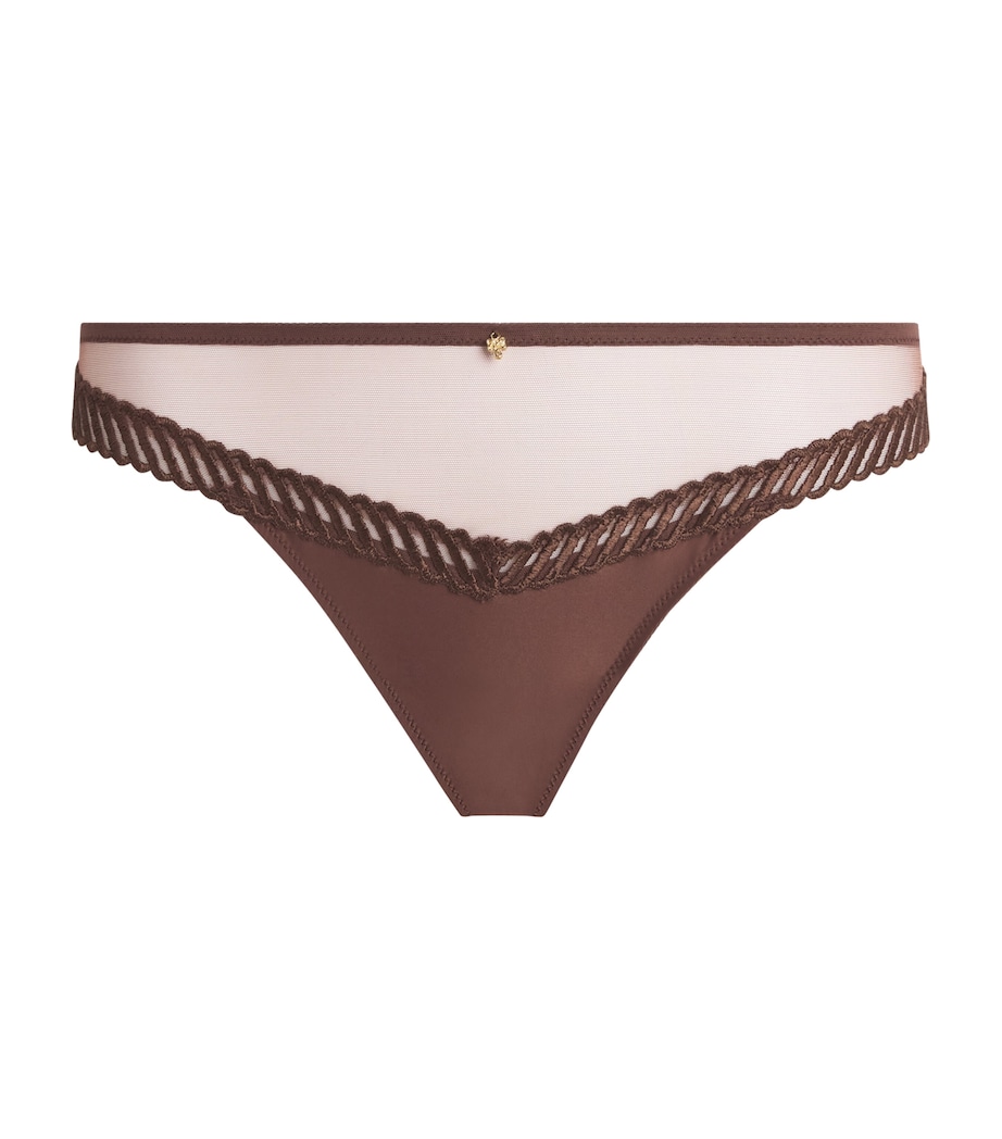 Aubade Womens Sheer Emotion Tanga Sepia Image 1