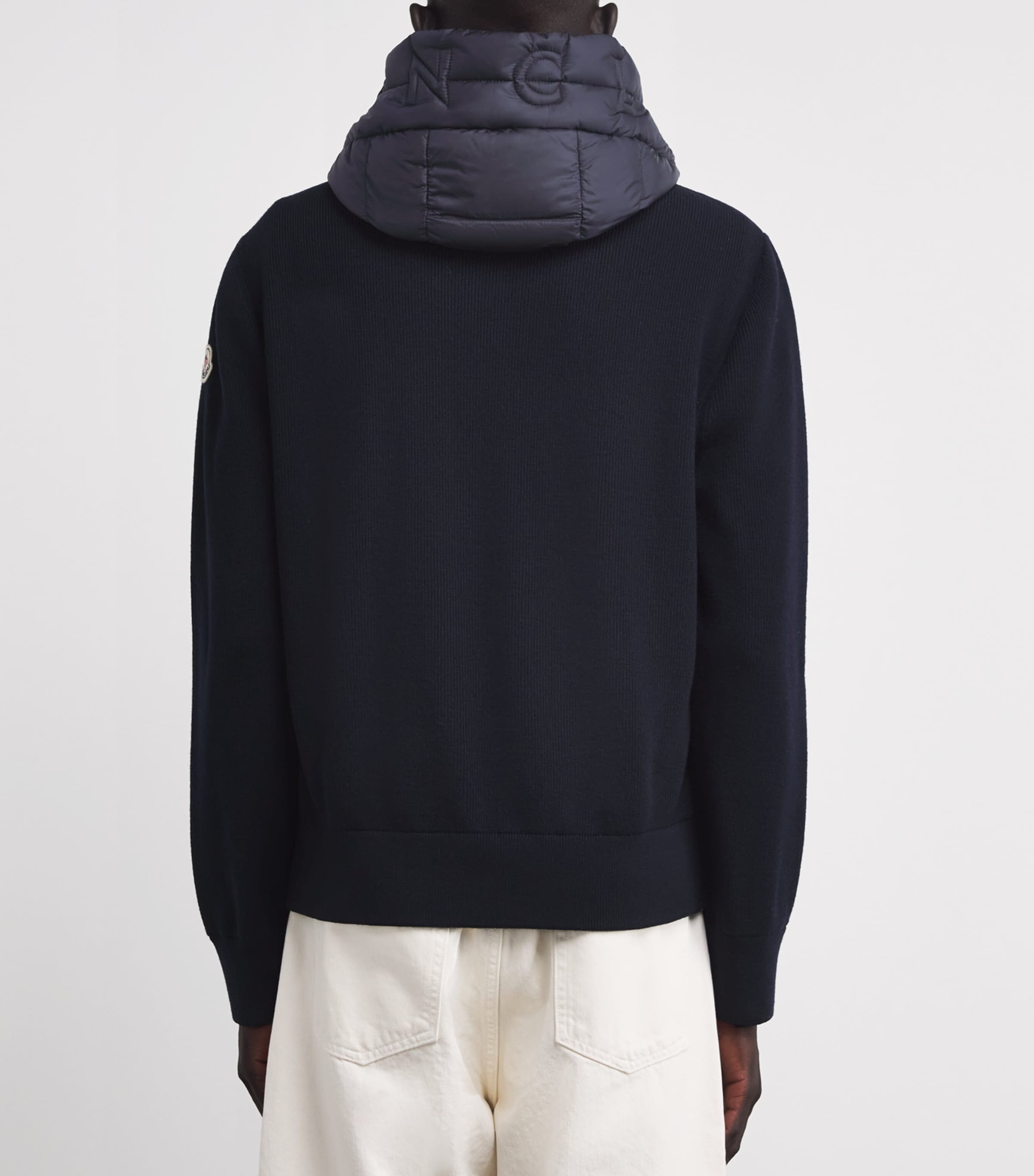 Virgin Wool Down-Front Hoodie 776 Image 4