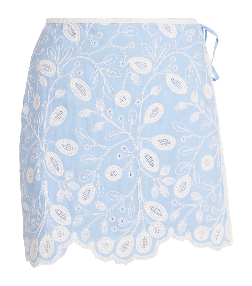 Simkhai Embroidered Delaney Mini Skirt Tidepool Multi
