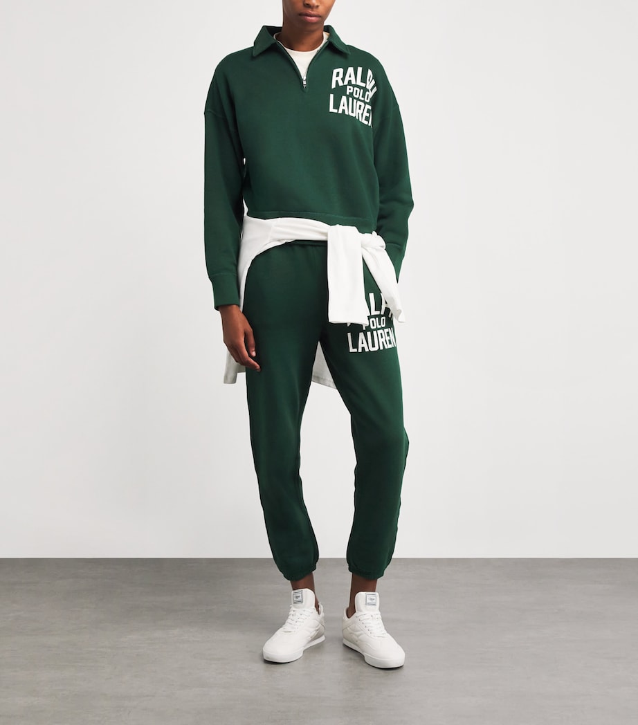 Cotton-Blend Quarter-Zip Logo Sweatshirt NORTHWEST PINE Image 2