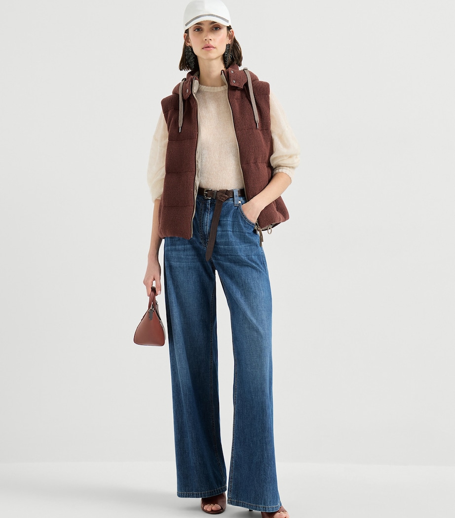 Brunello Cucinelli Womens Monili-Embellished Straight Jeans Image 2