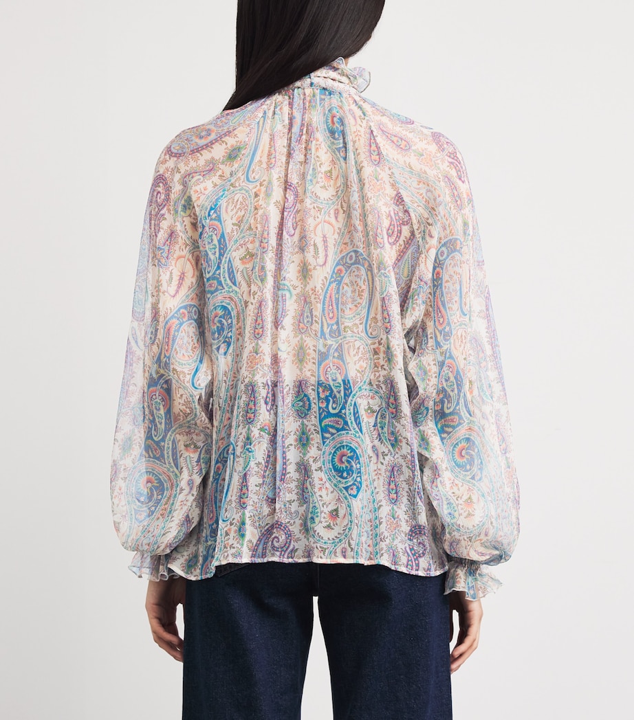 Silk Paisley Blouse X0804 Image 4