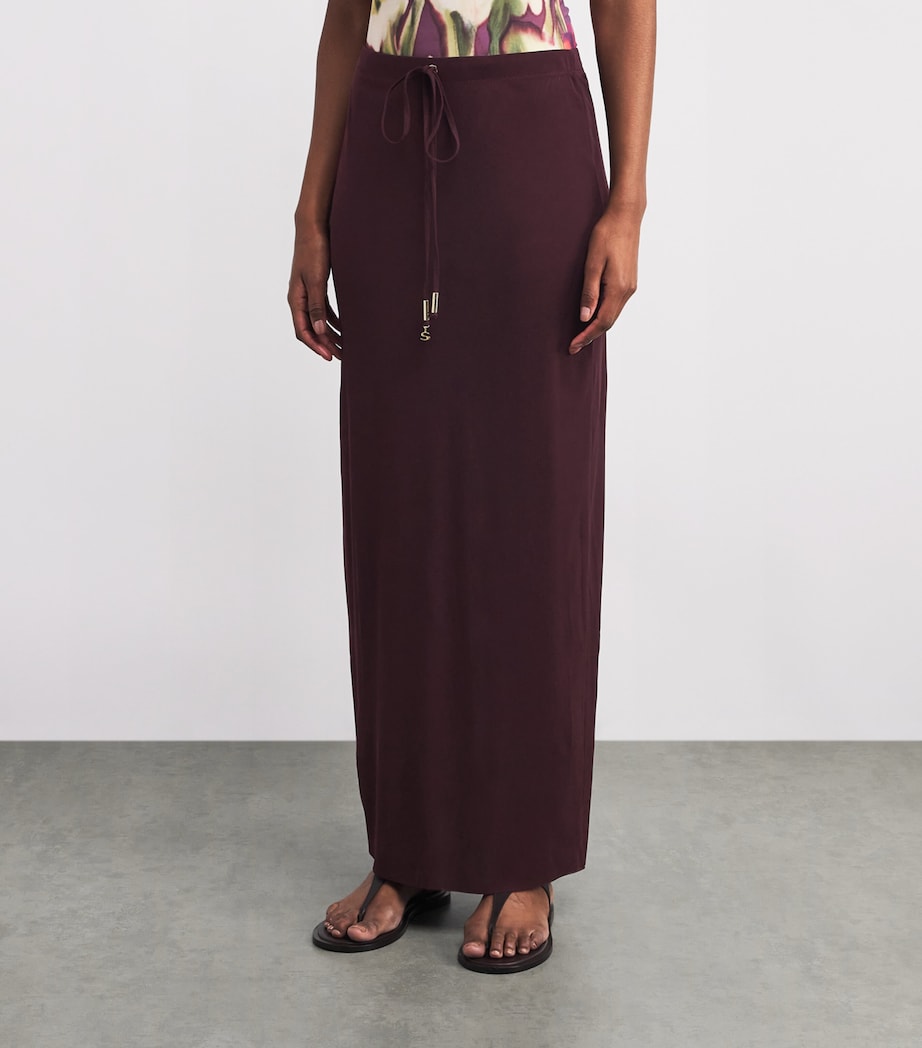 Mesh Maxi Skirt 400 BORDEAUX/BURGNDY Image 3