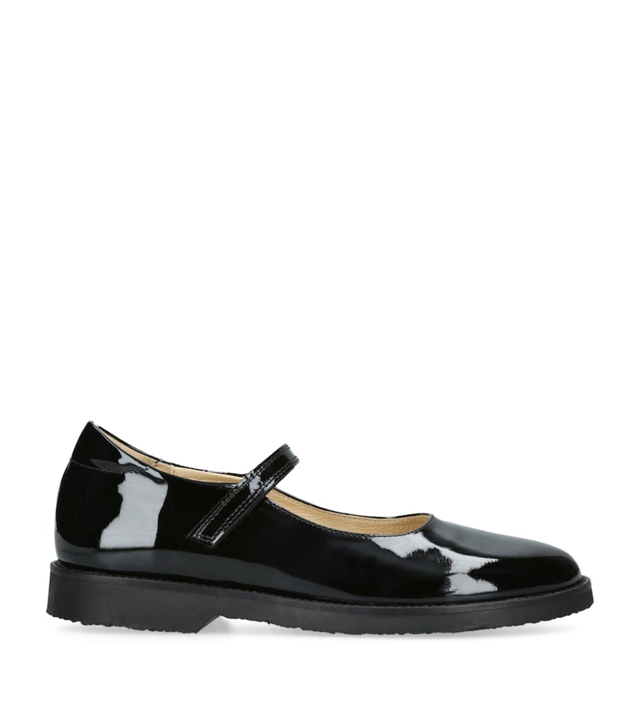 papouelli Leather Emilia Mary Janes Black Image 1