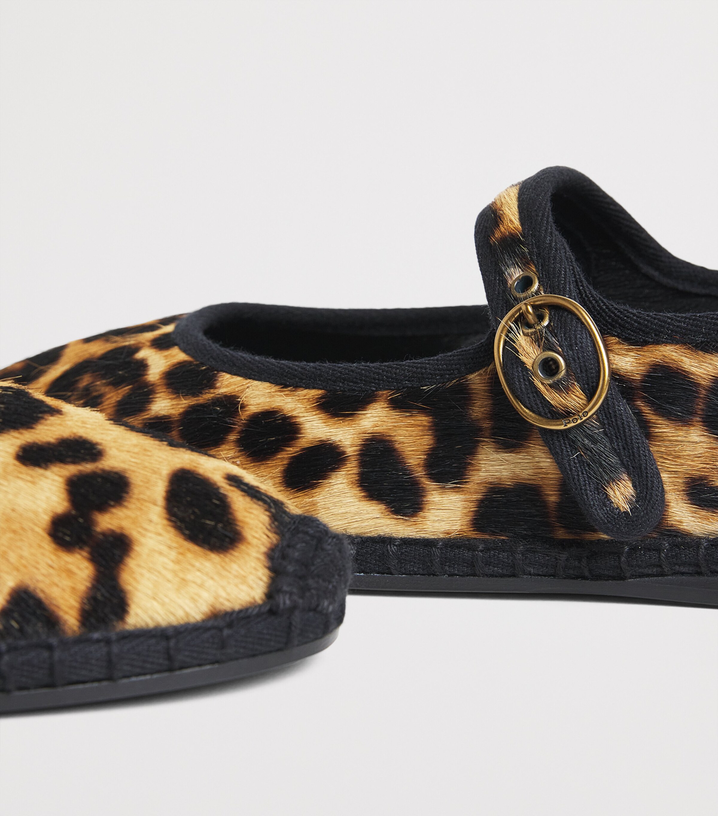 Polo Ralph Lauren Calf Hair Mary Jane Flats Leopard Image 5
