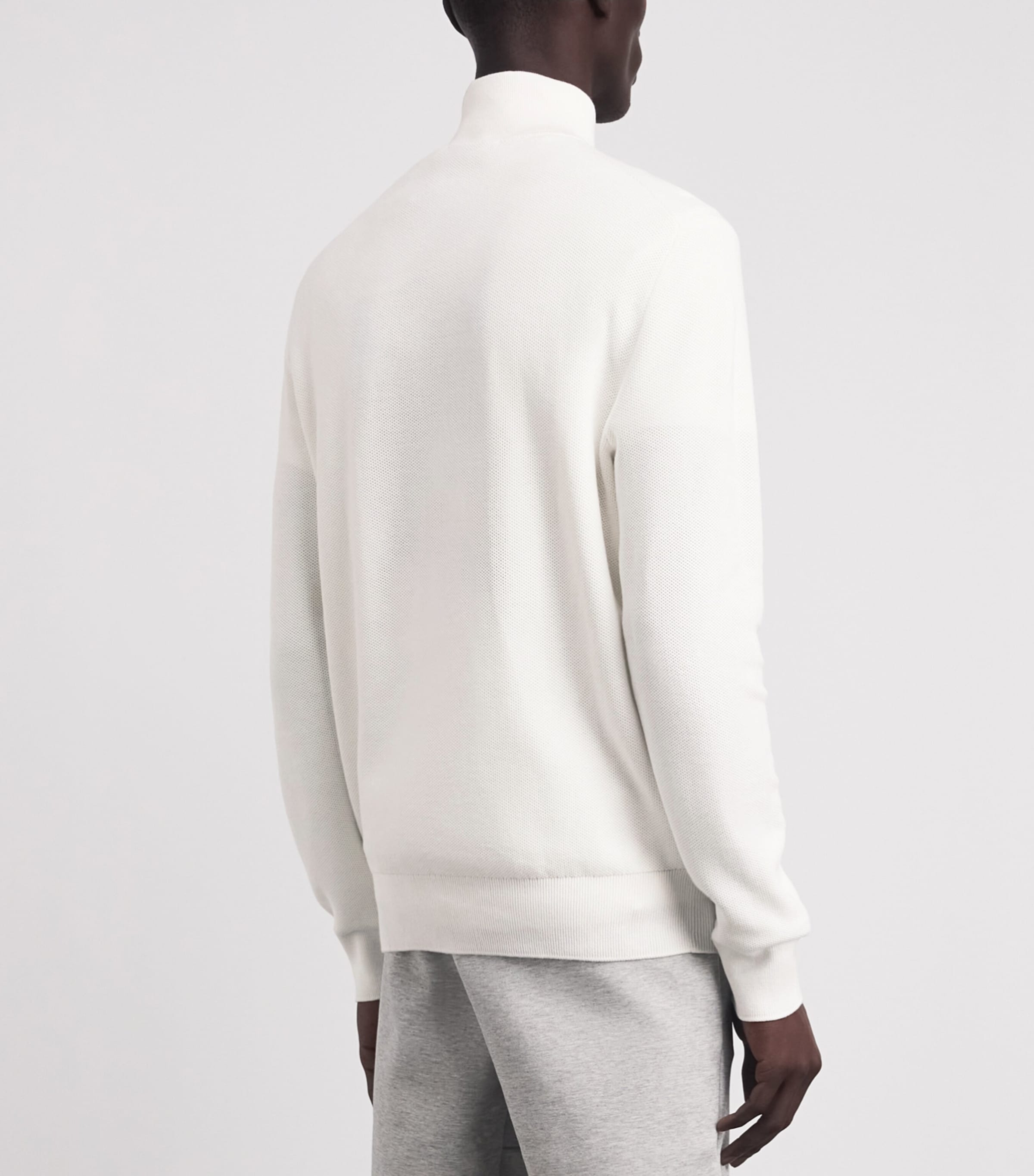 Polo Ralph Lauren Mens Cotton Mesh Quarter-Zip Sweatshirt Deckwash White Image 5