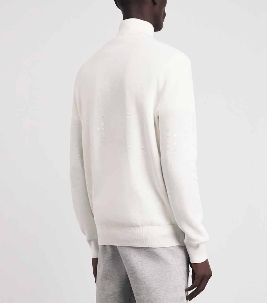 Polo Ralph Lauren Mens Cotton Mesh Quarter-Zip Sweatshirt Deckwash White Image 5