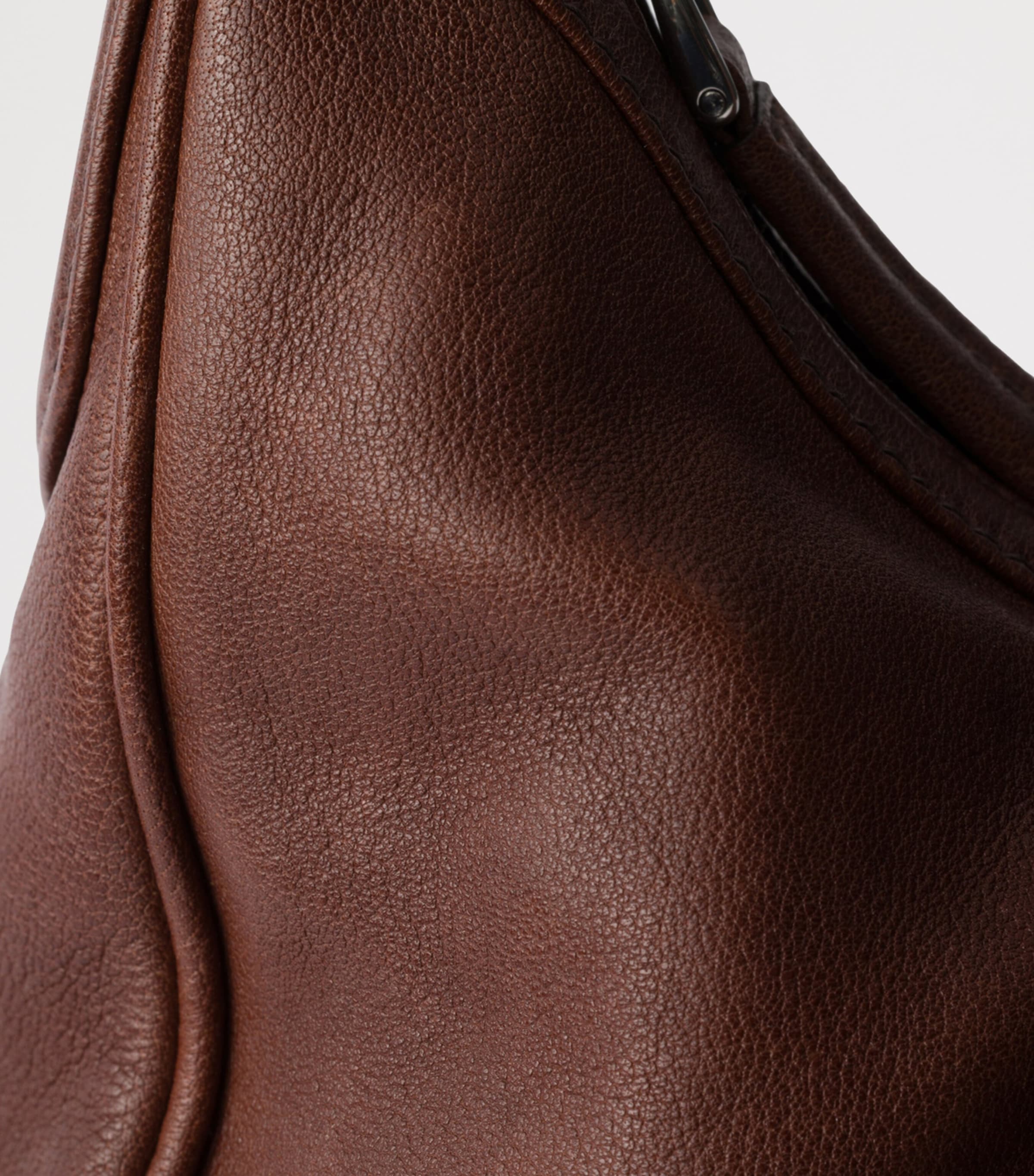 Medium Washed Leather Shoulder Bag F0324 Image 6