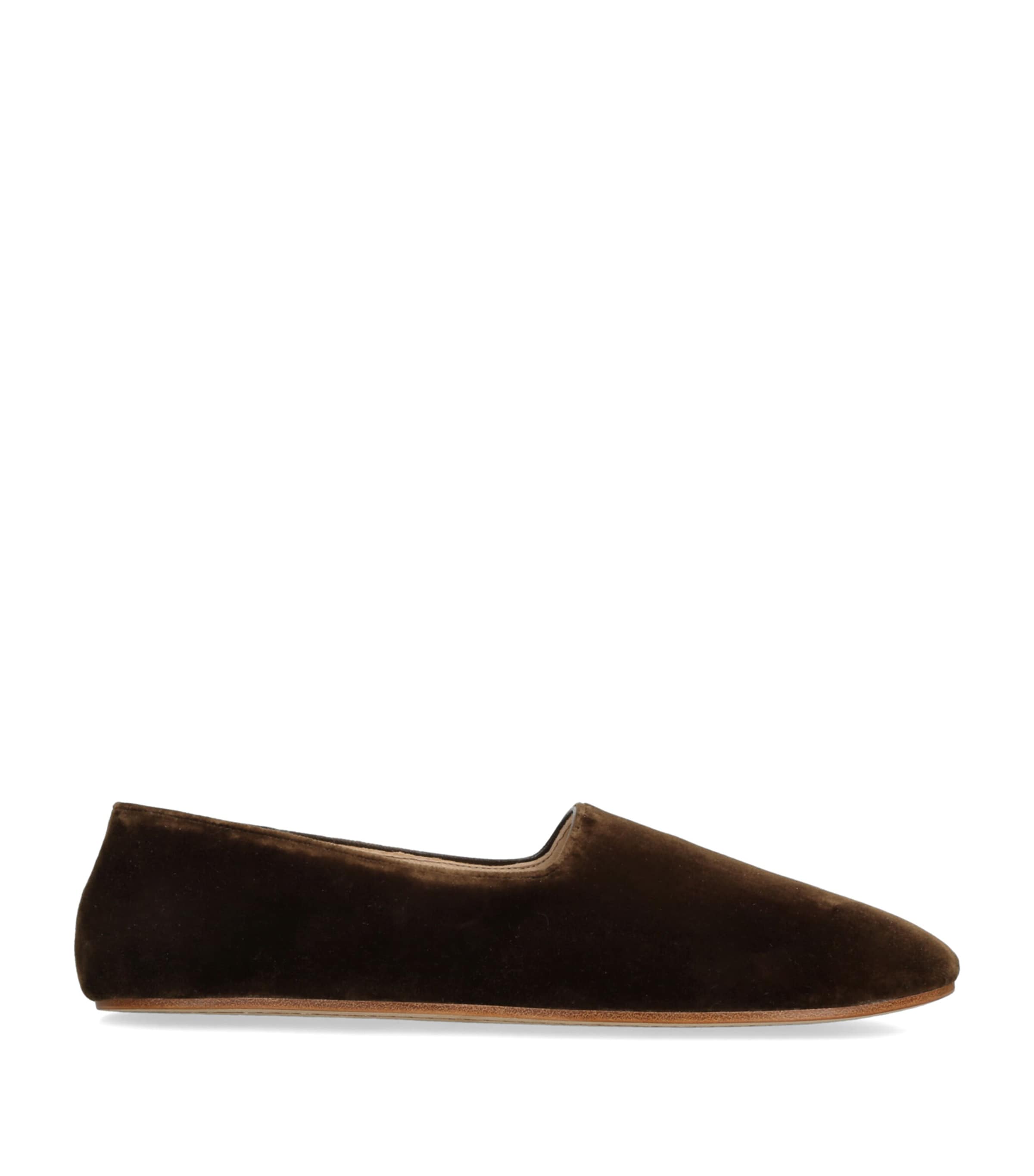 The Row Ponti Velvet Slippers Brown Image 1