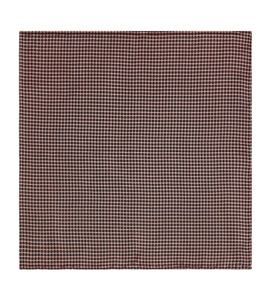 Silk Jacquard Pocket Square NAVY Image 1