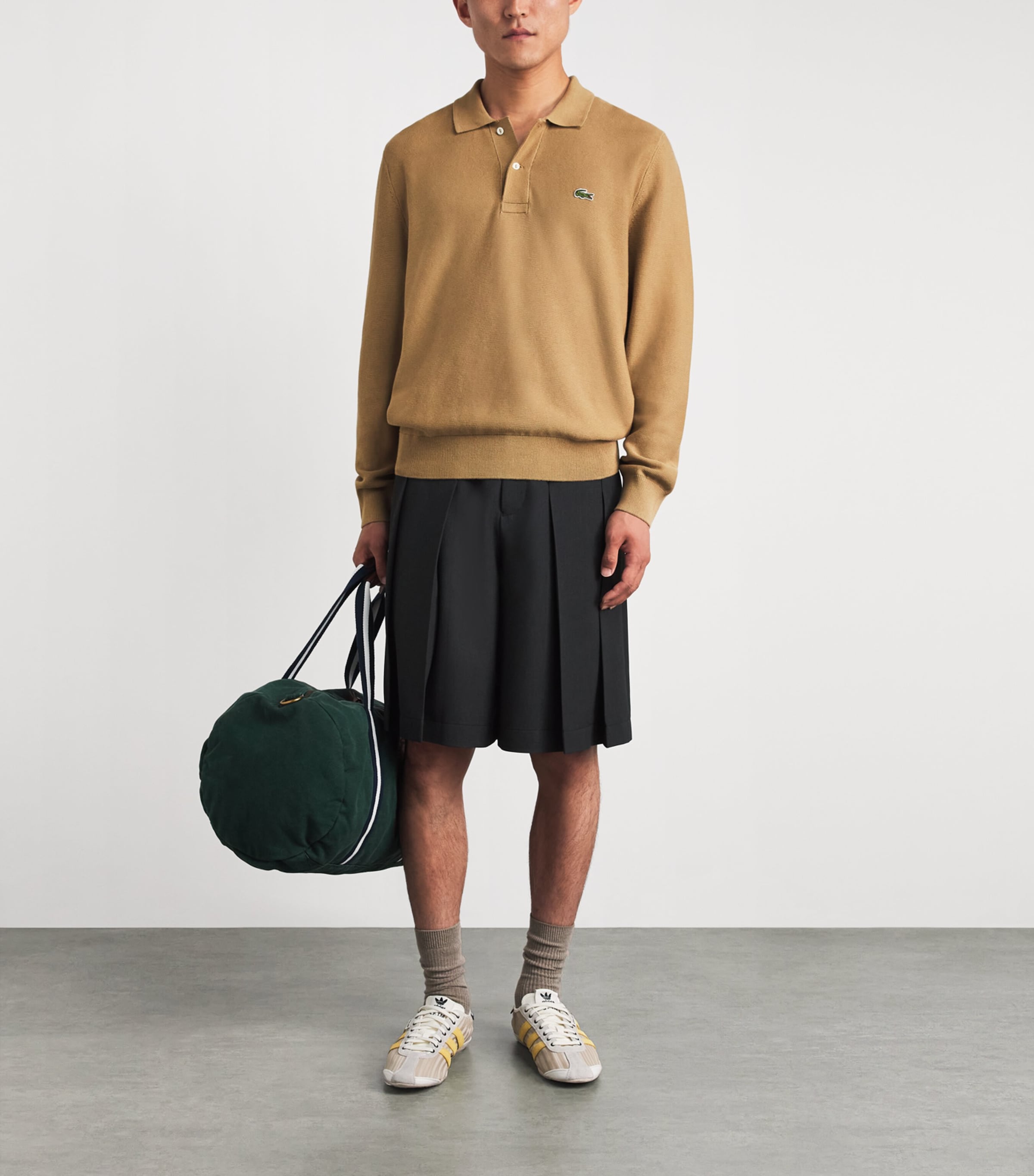 Lacoste Mens Cotton Piqué Polo Sweatshirt Cookie Image 2