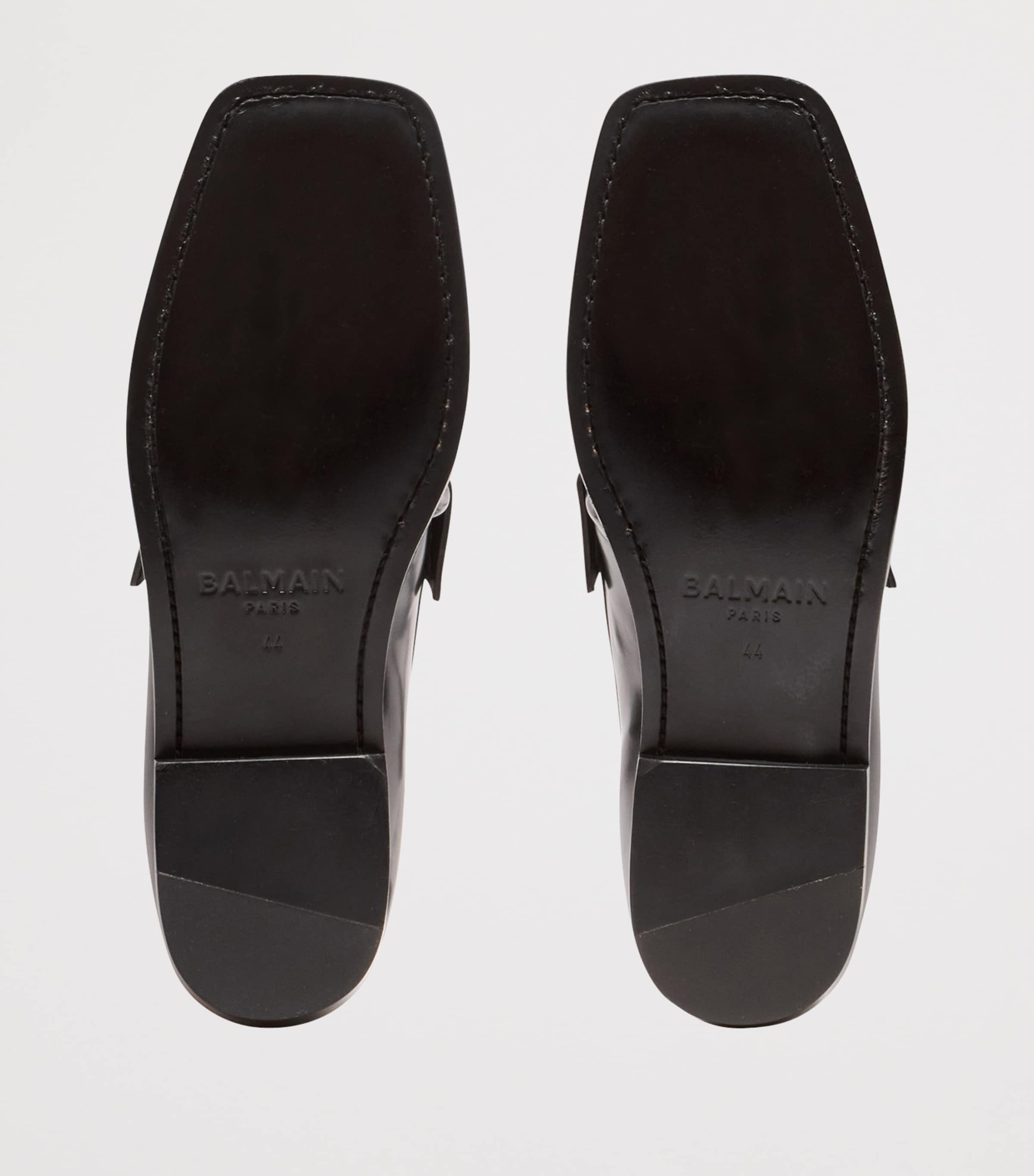 Glazed Leather Loafers 0PA NOIR Image 3