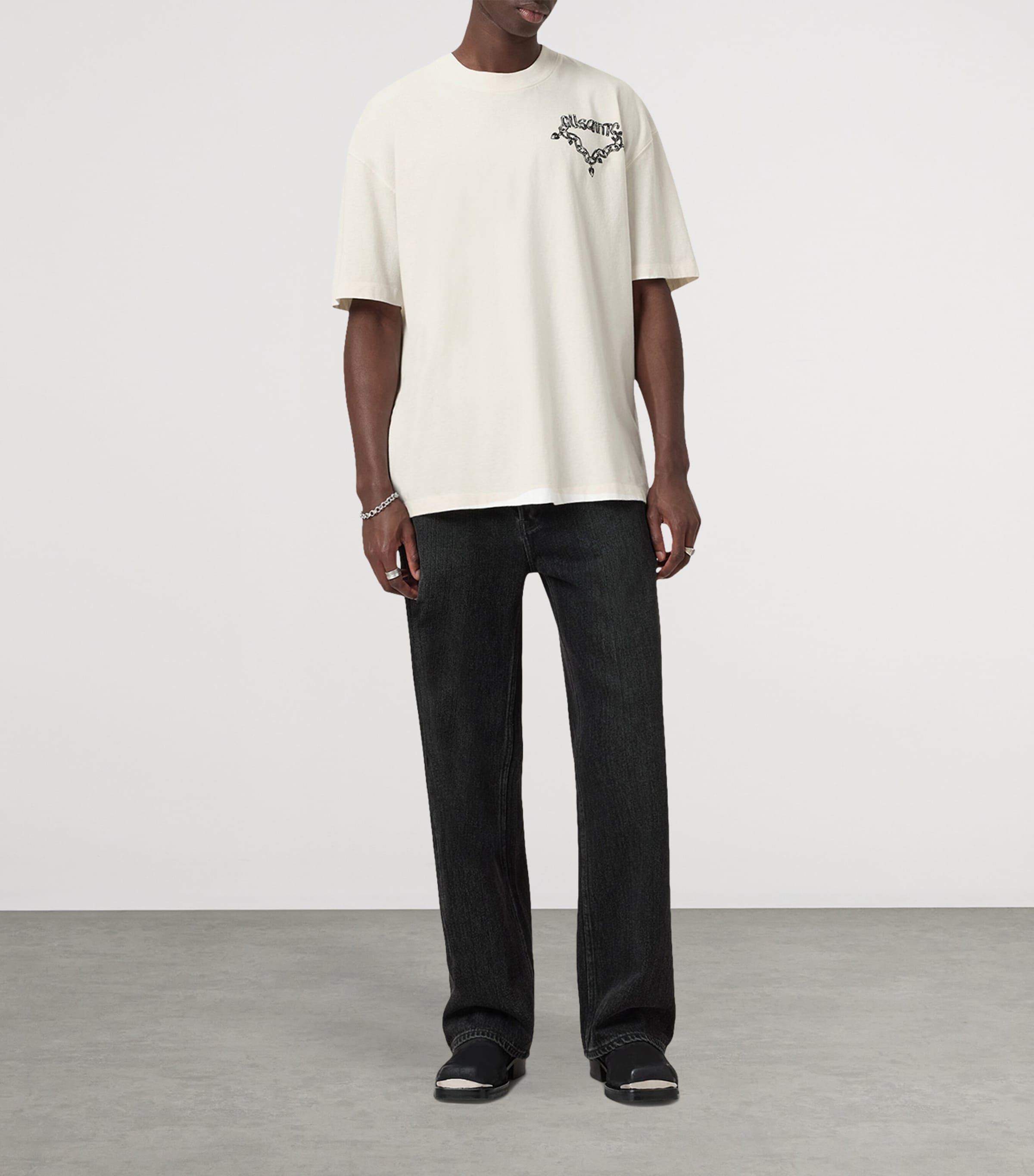 Organic Cotton Drip T-Shirt CHALK WHITE Image 5