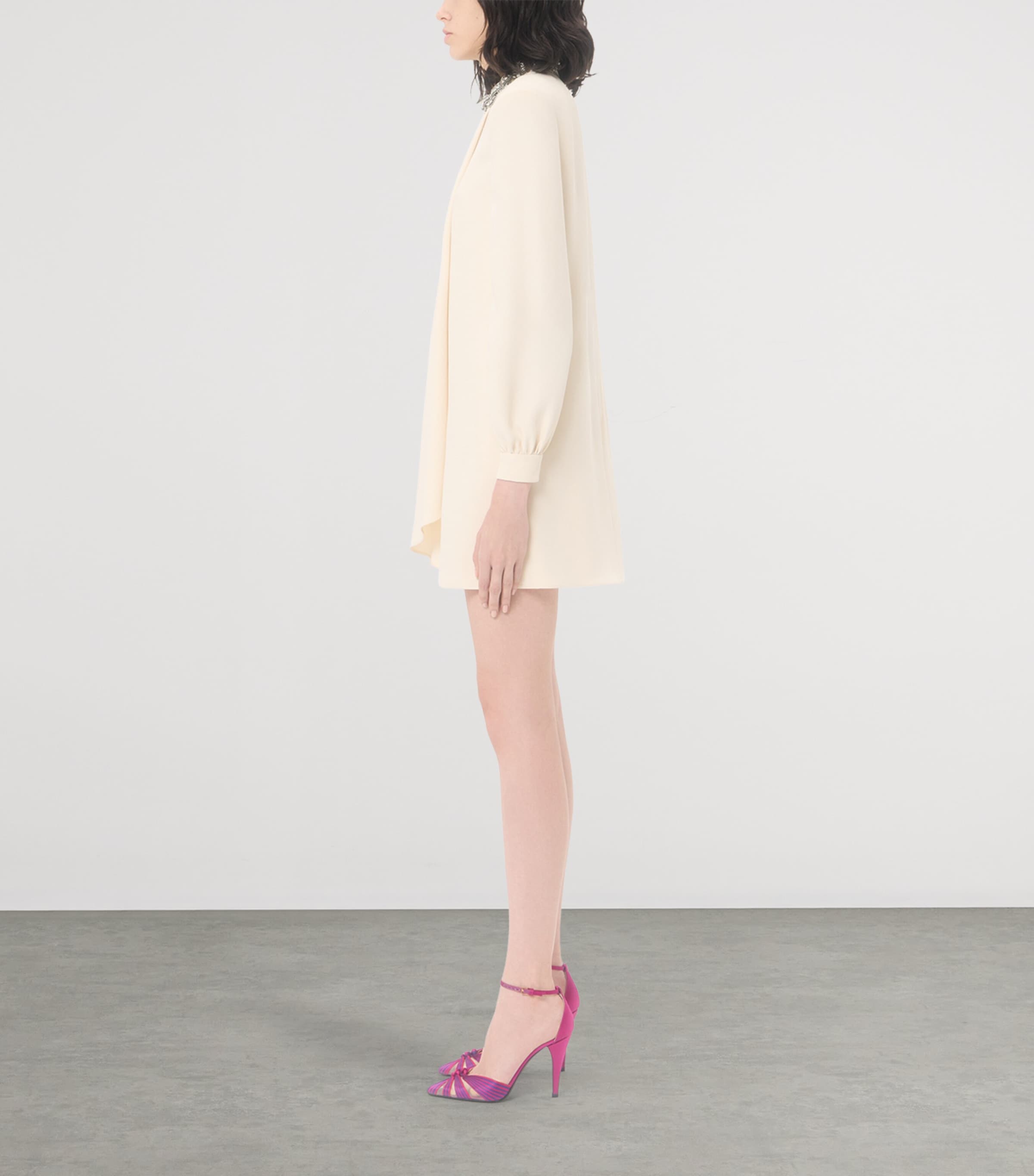 Valentino Womens Silk Cady Embroidered Mini Dress Image 4