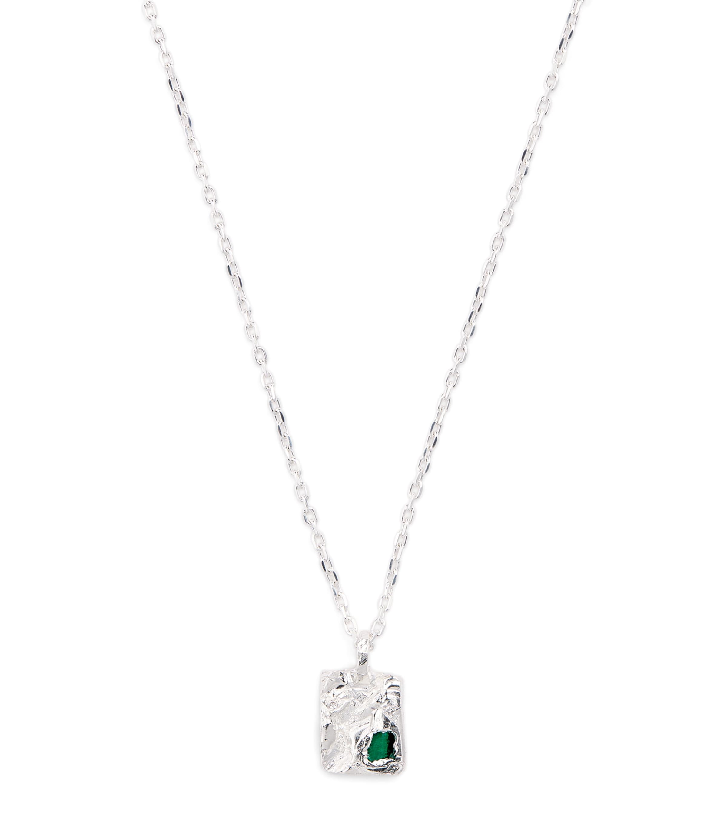 Sterling Silver and Emerald Bayliss Necklace