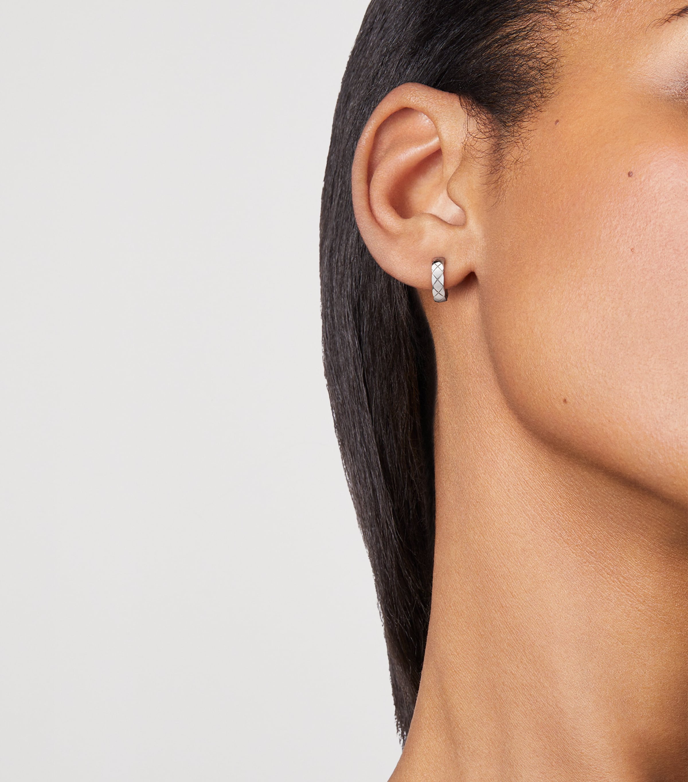 Mini White Gold Coco Crush Single Hoop Earring WHITE Image 2