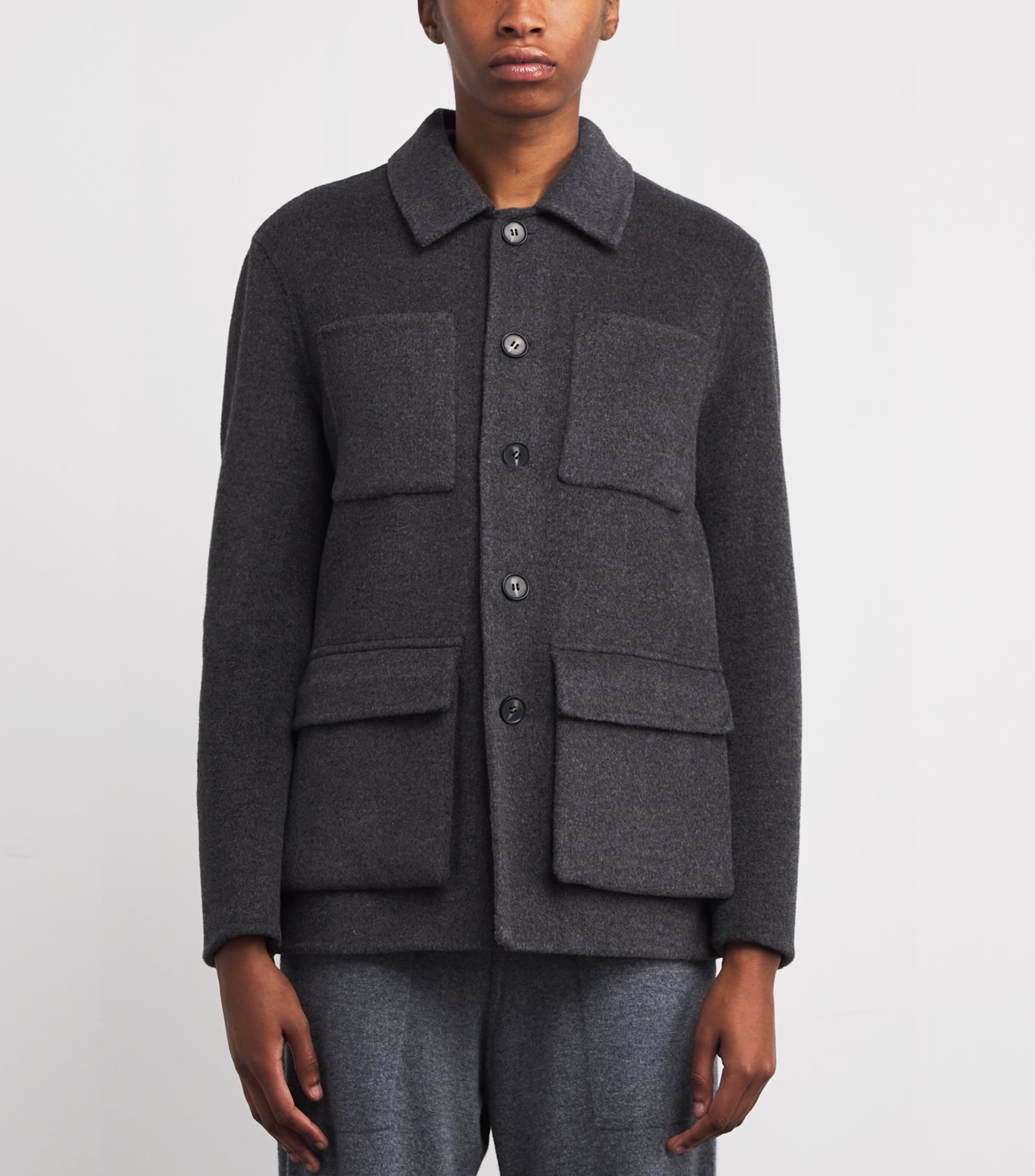 Wool-Cashmere Signature Jacket DARK GREY Image 3