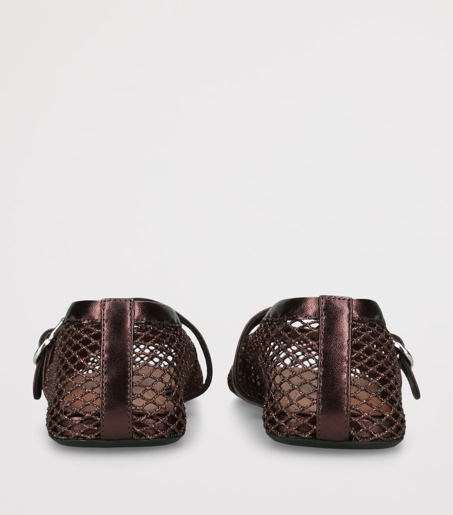 Alaïa Mesh Ballet Flats Bronze Image 2