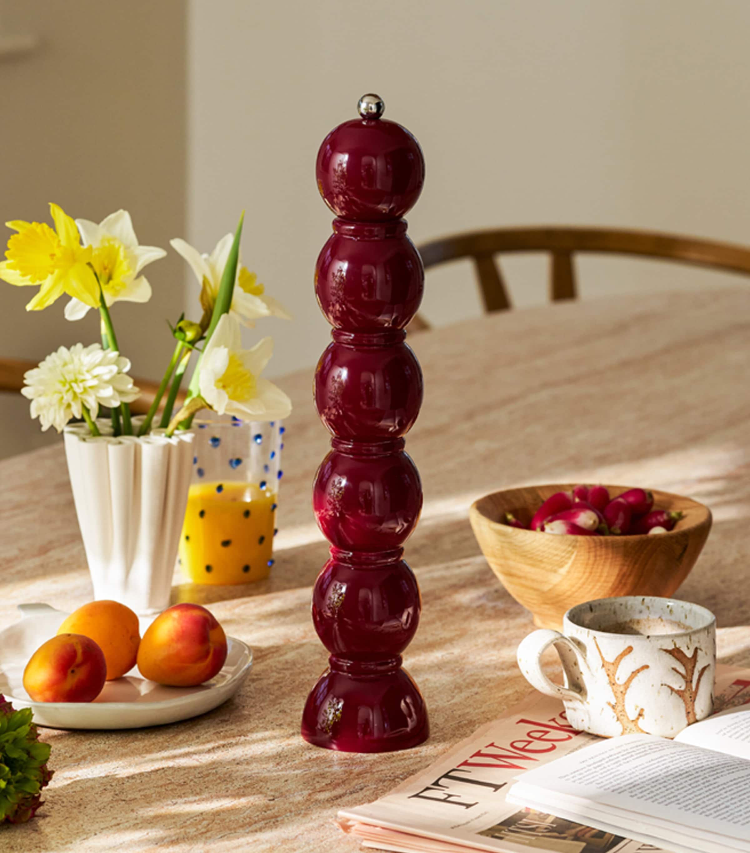 Addison Ross Large Bobbin Salt or Pepper Mill Red Image 2