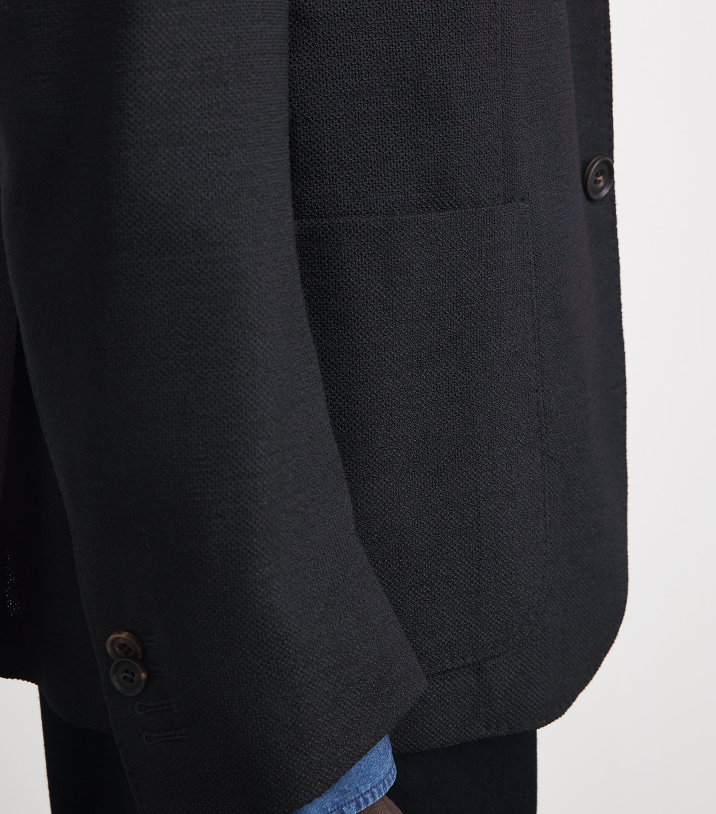 Corneliani Mens Stretch-Wool Detachable-Insert Blazer Dark Blue Image 3