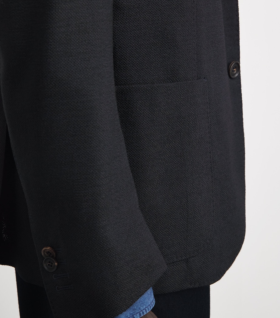 Corneliani Mens Stretch-Wool Detachable-Insert Blazer Dark Blue Image 3
