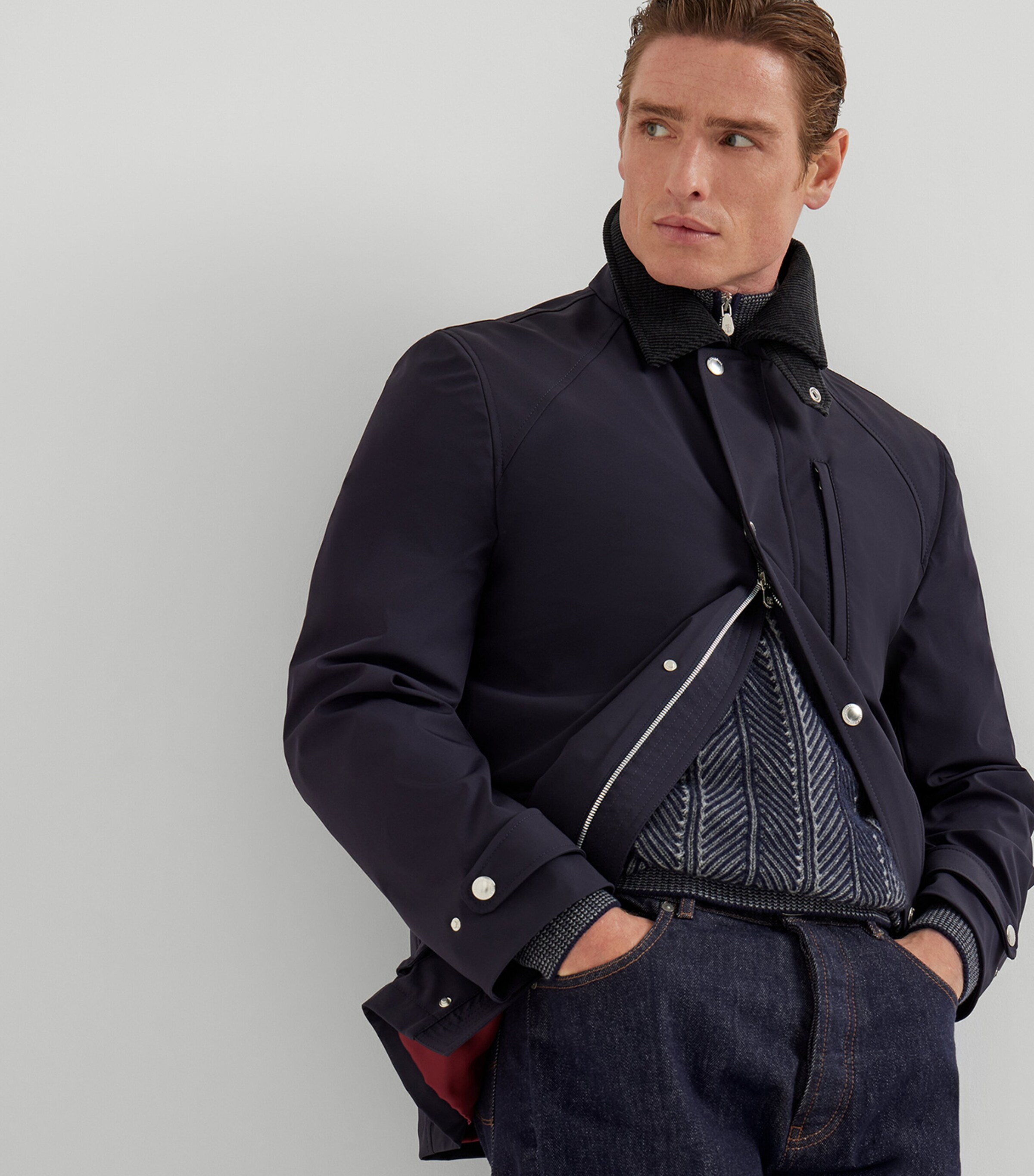 Brunello Cucinelli Blue Water-Resistant Field Jacket | Harrods UK