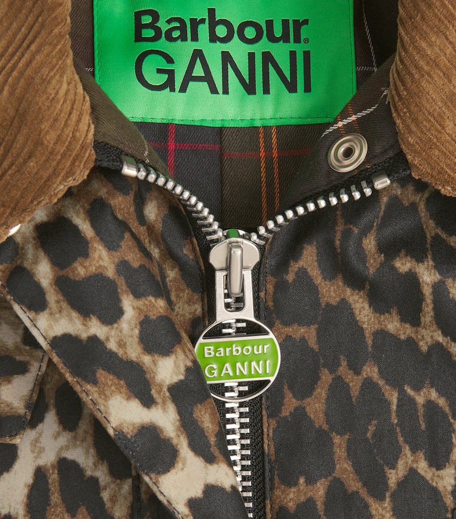 x GANNI Leopard Print Waxed Anorak Jacket LEOPARD PRNT/CLASSIC Image 5