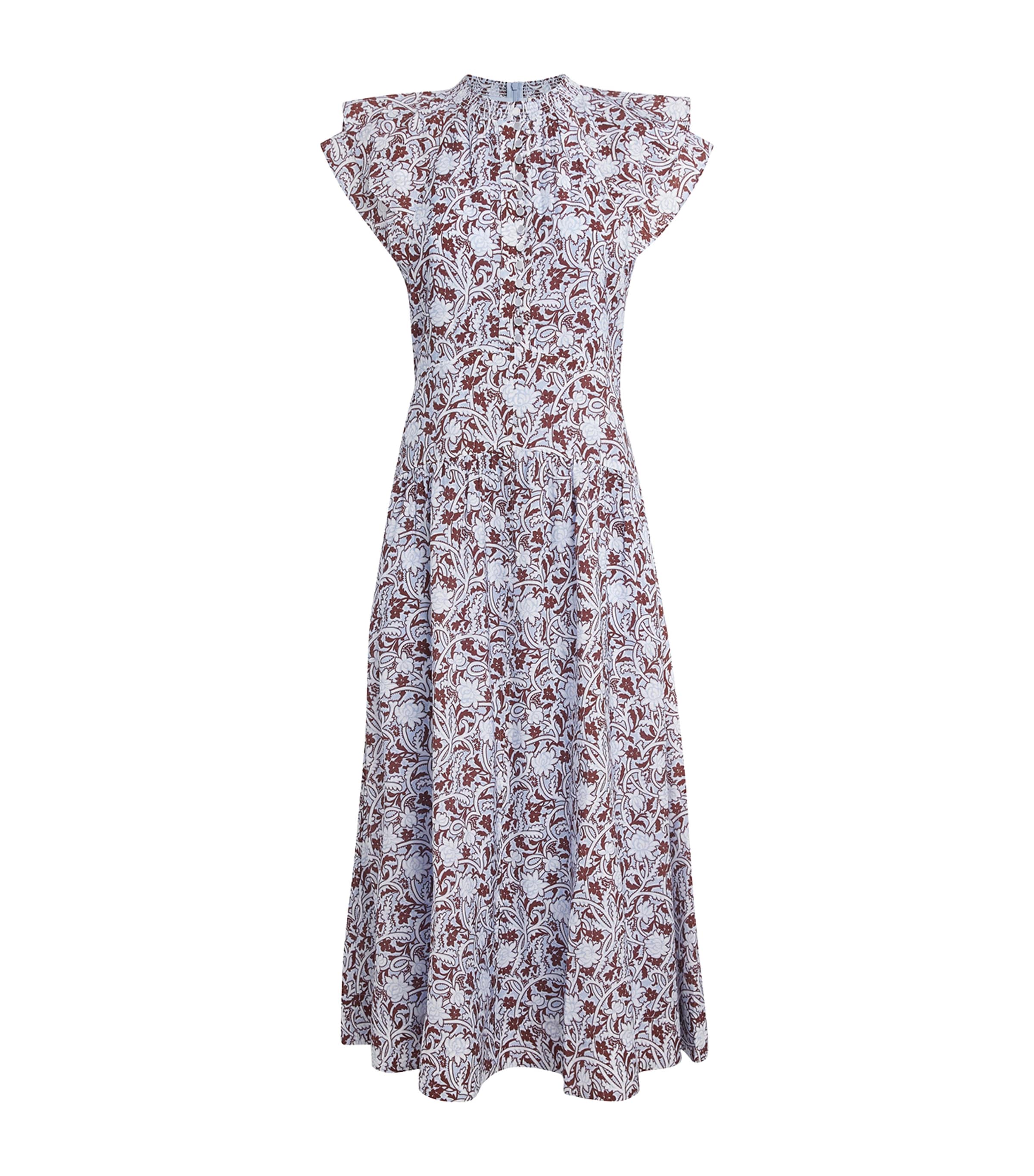 ME+EM Womens Floral Midi Dress Blue Multi Image 1