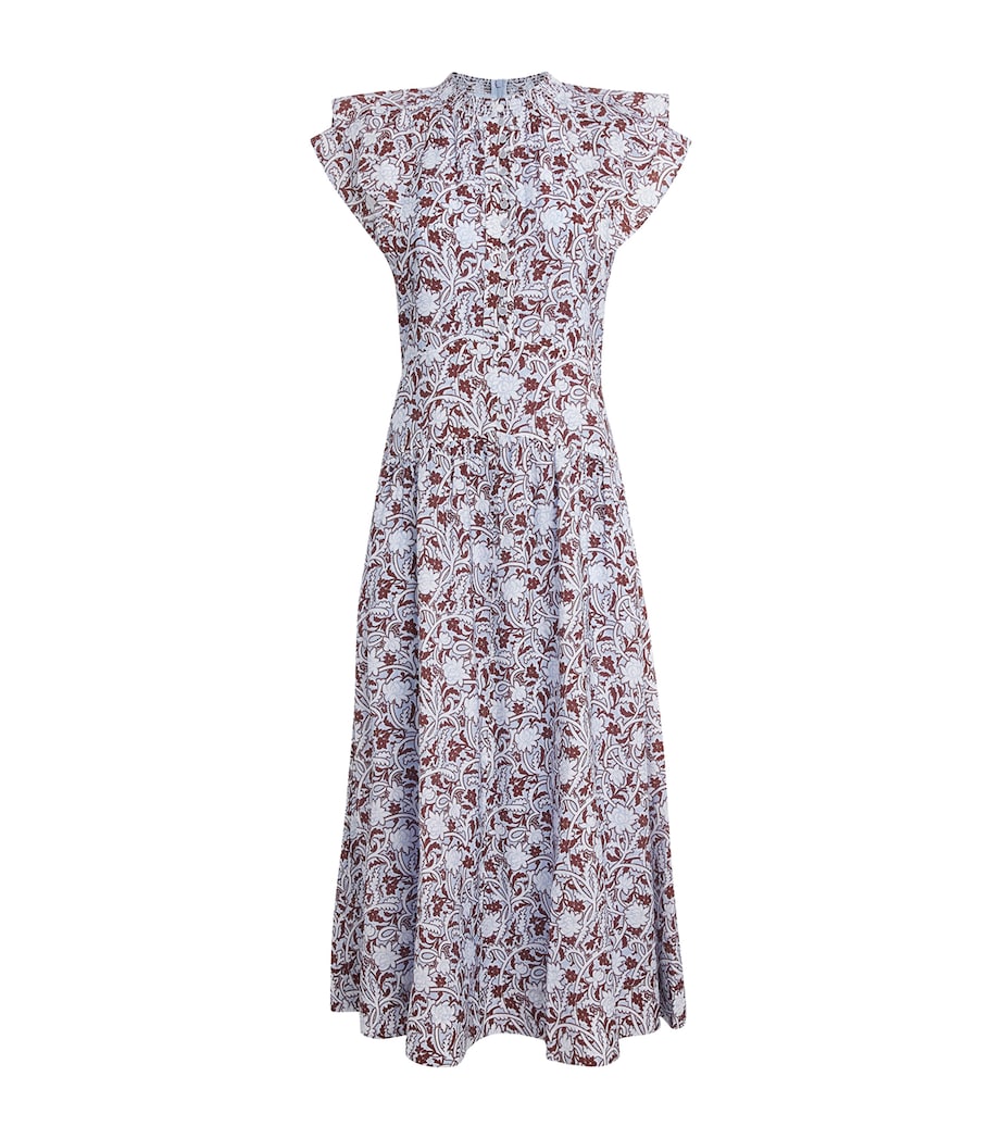 ME+EM Womens Floral Midi Dress Blue Multi Image 1