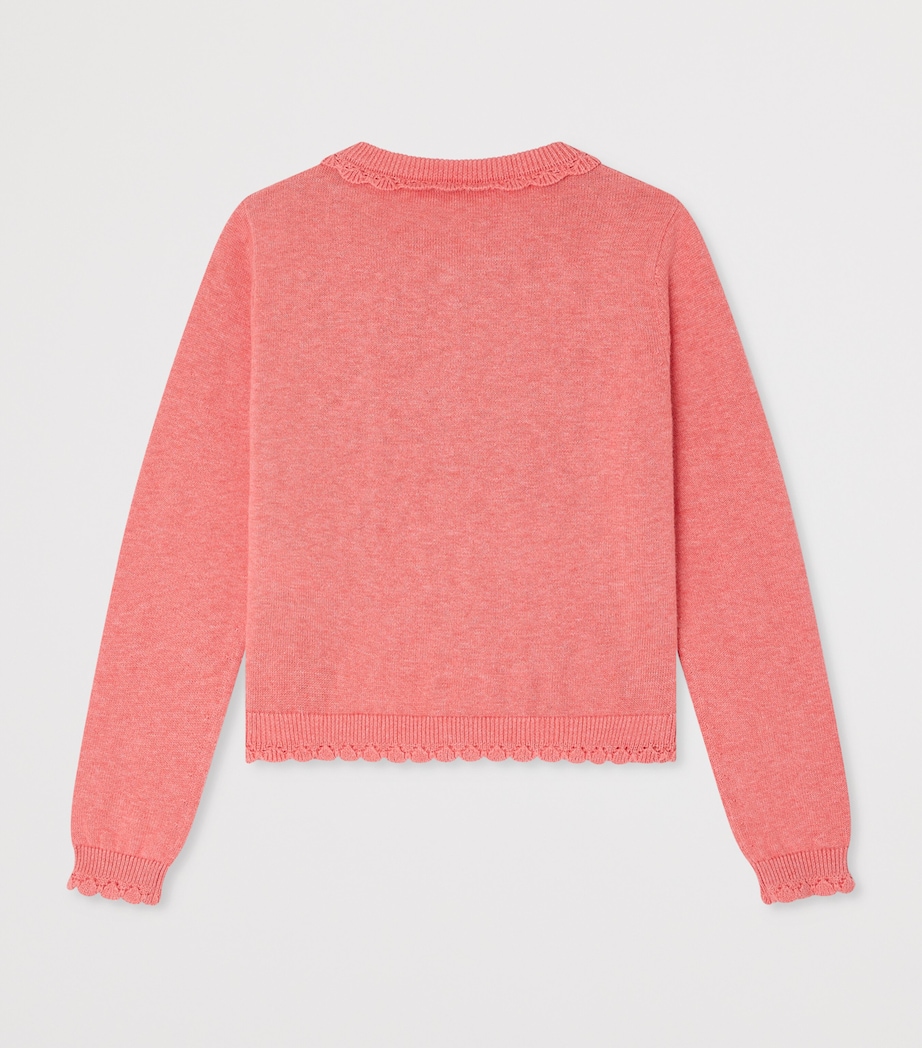 Bonpoint Cotton Larita Cardigan (10-14 Years) Rose Bonbon Image 2
