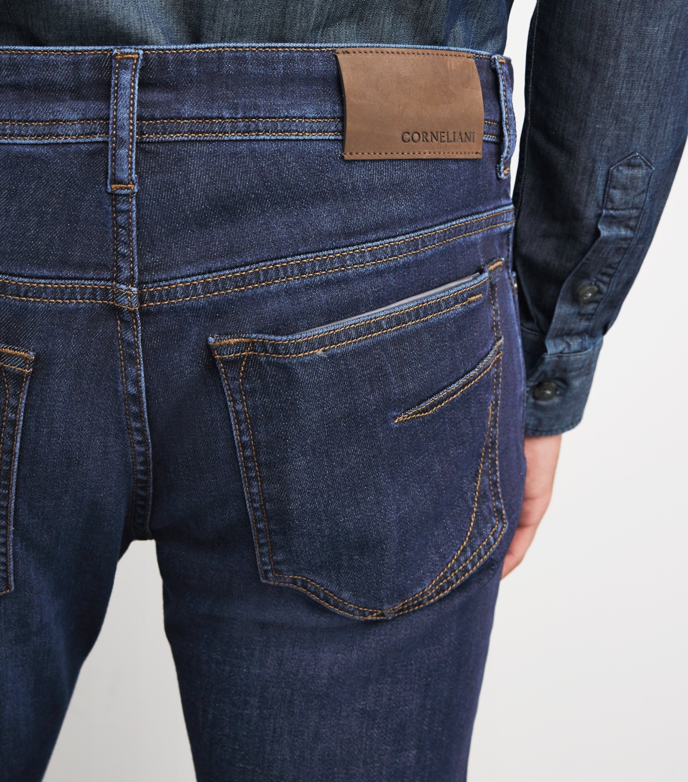Corneliani Mens Straight-Fit Jeans Dark Blue Image 6