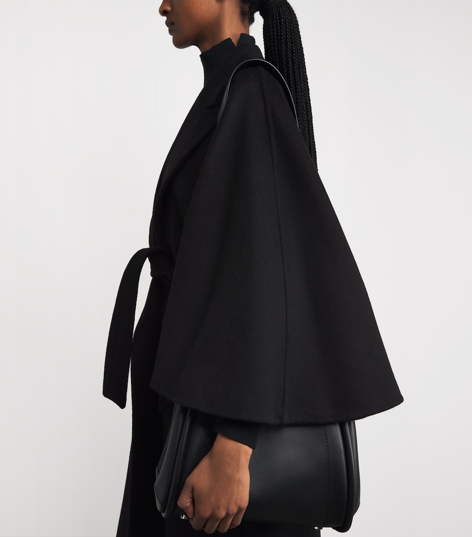 Cashmere-Wool Wrap Coat BLACK Image 6