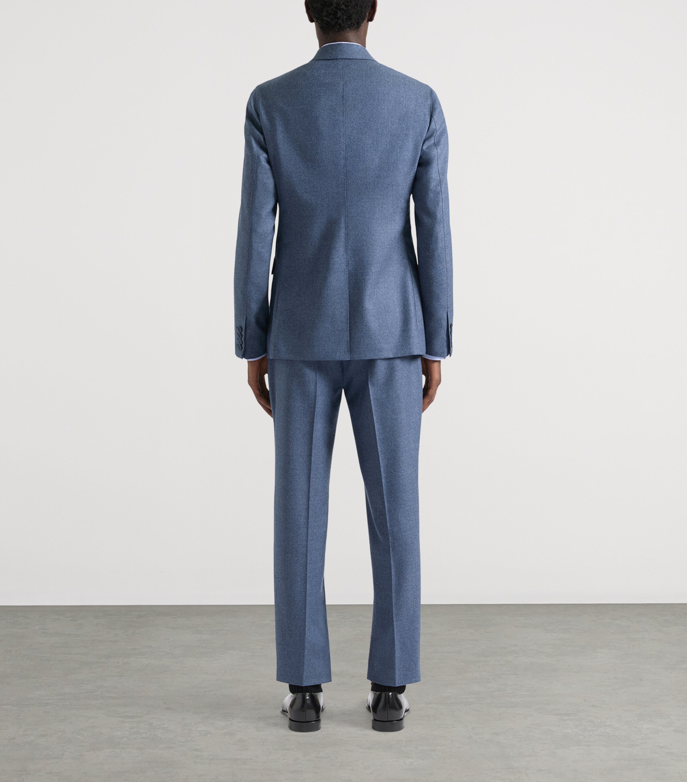 Givenchy Mens Wool-Cashmere Tailored Trousers Grey Blue Image 3
