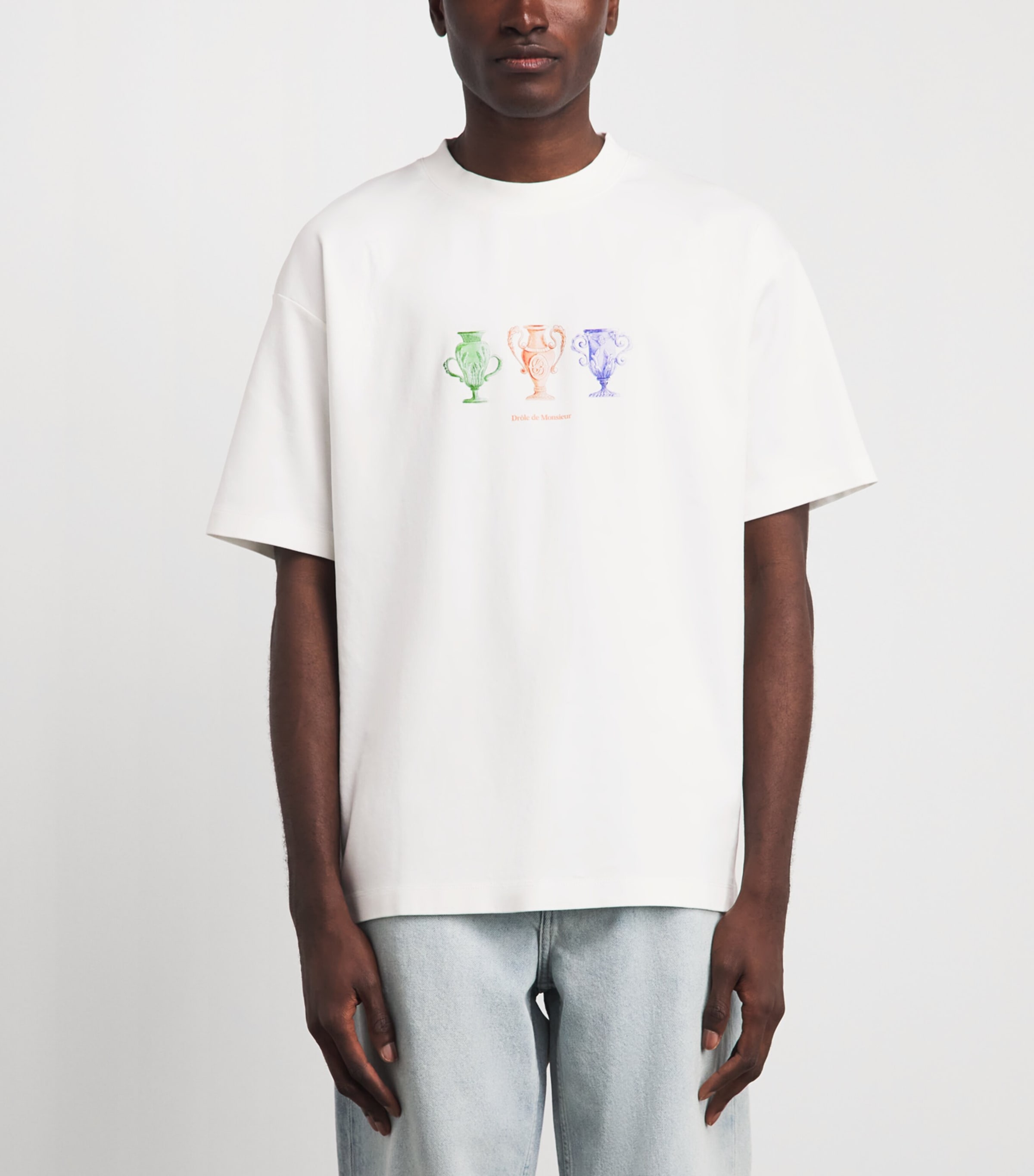 Drôle de Monsieur Cotton Signature T-Shirt Off White Image 4