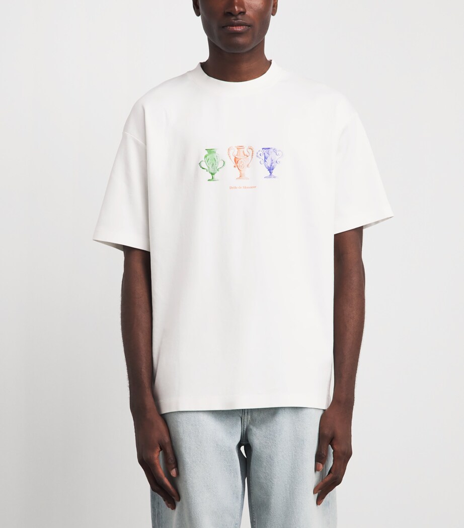 Drôle de Monsieur Cotton Signature T-Shirt Off White Image 4