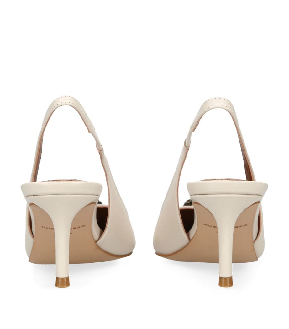 Leather Belgravia Slingback Heels BONE Image 2