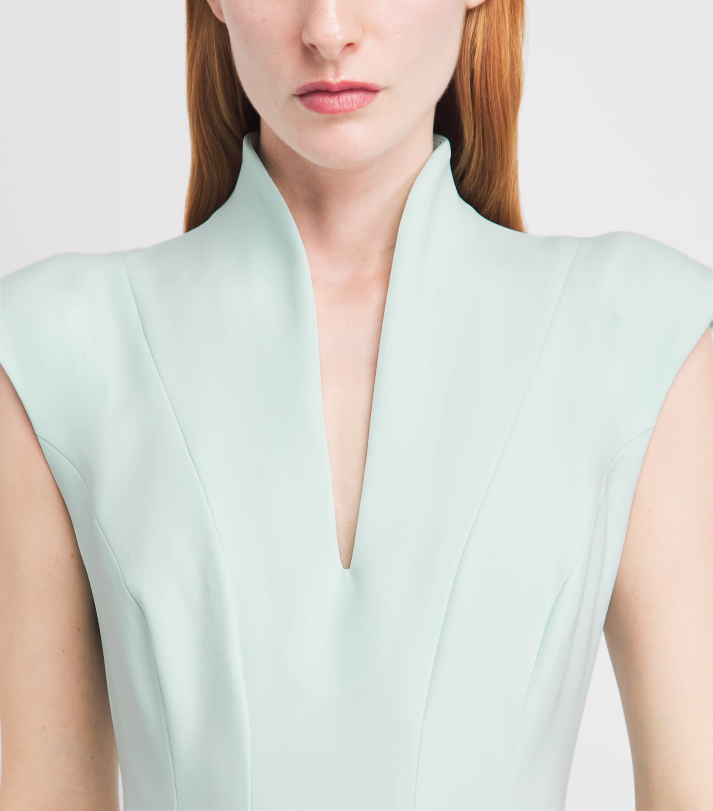 SABINA BILENKO Womens Crepe Erica Midi Dress Mint Image 5