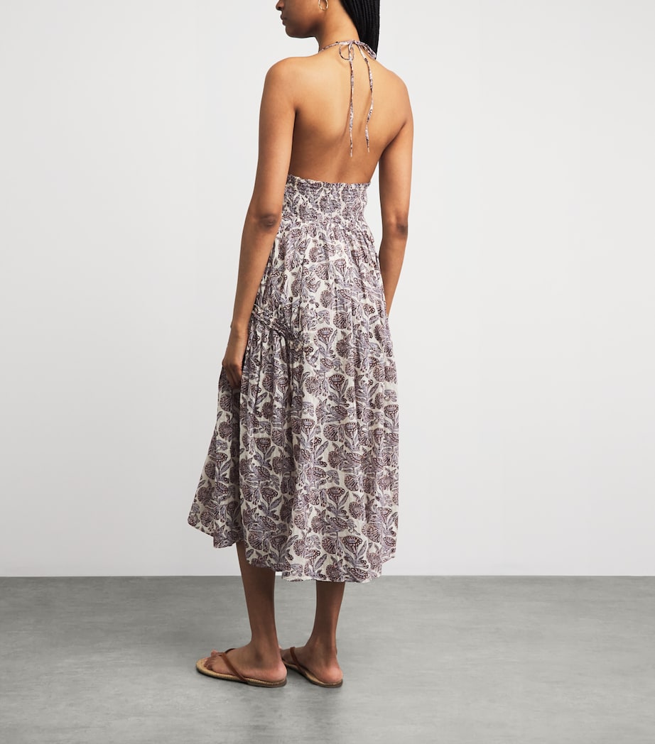 Ulla Johnson Womens Cotton-Blend Halterneck Anelise Midi Dress Meadow Image 4