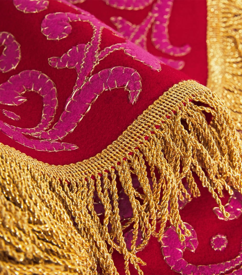 Rose Embroidered Tree Skirt RED / HOT PINK Image 2