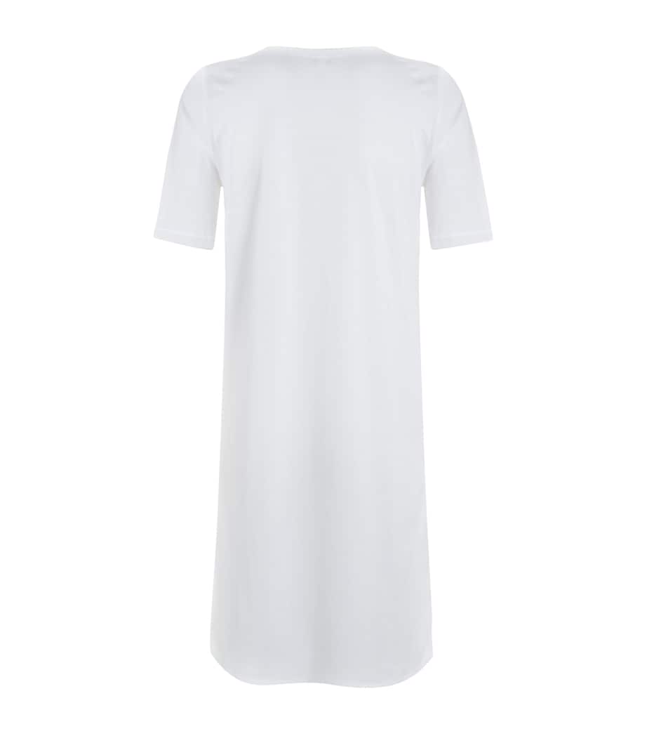 Cotton Deluxe Short Sleeve Nightdress WHITE Image 3