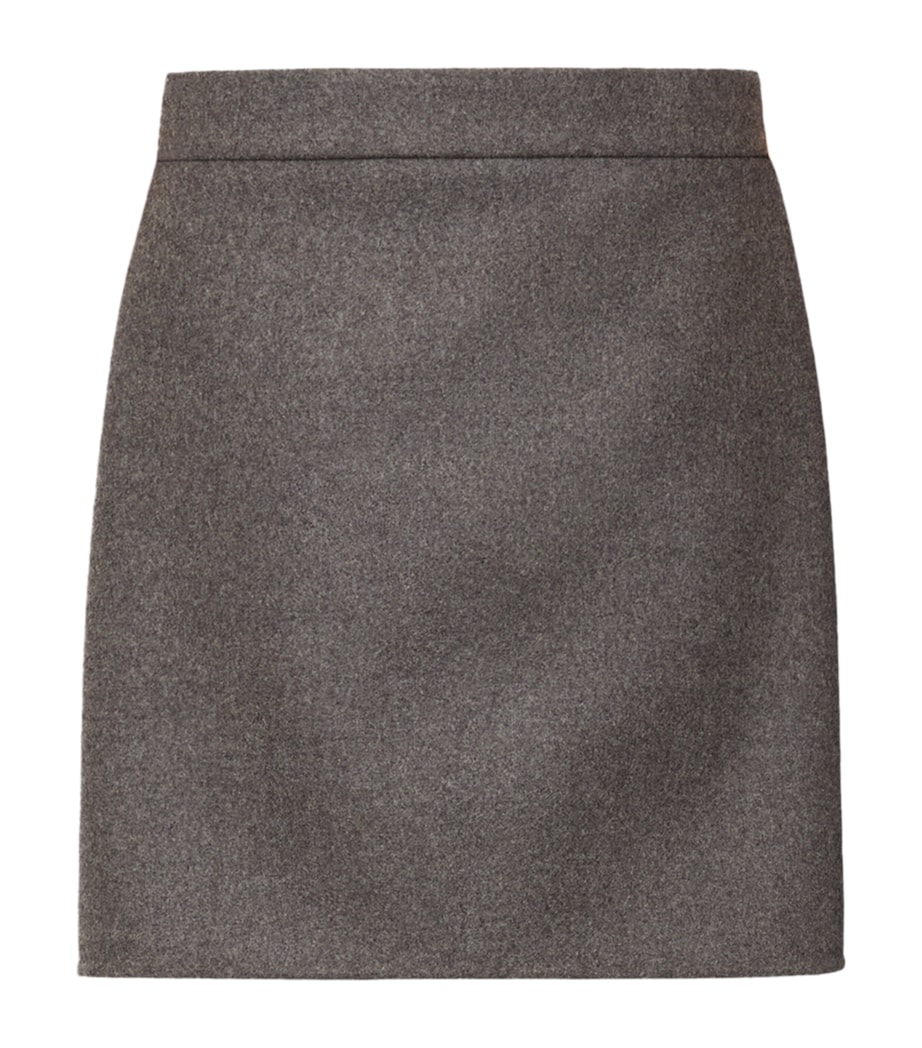 Max Mara Womens Virgin Wool Mini Skirt Brown Grey Image 1