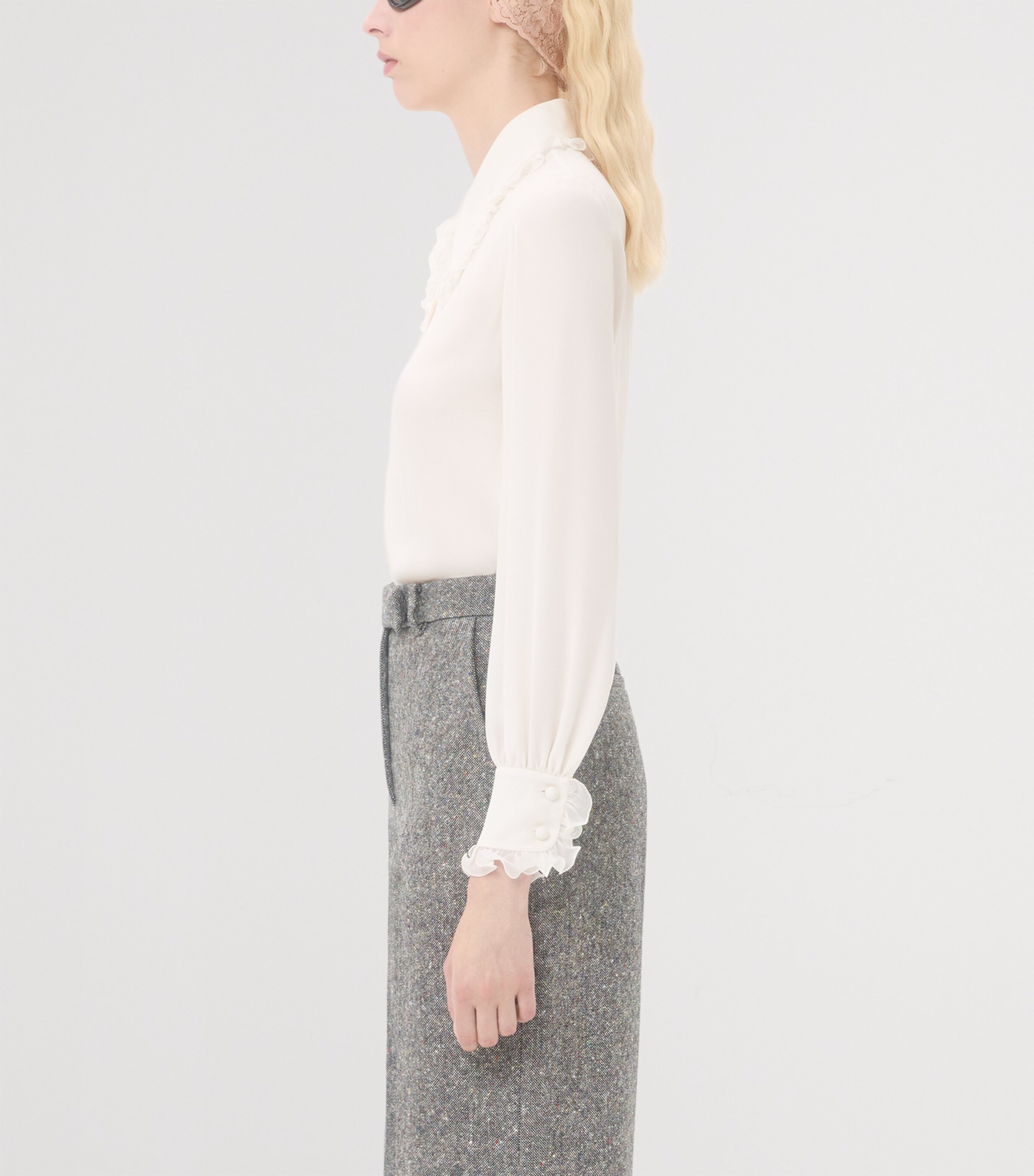 Silk Frilled Shirt A03 Image 5