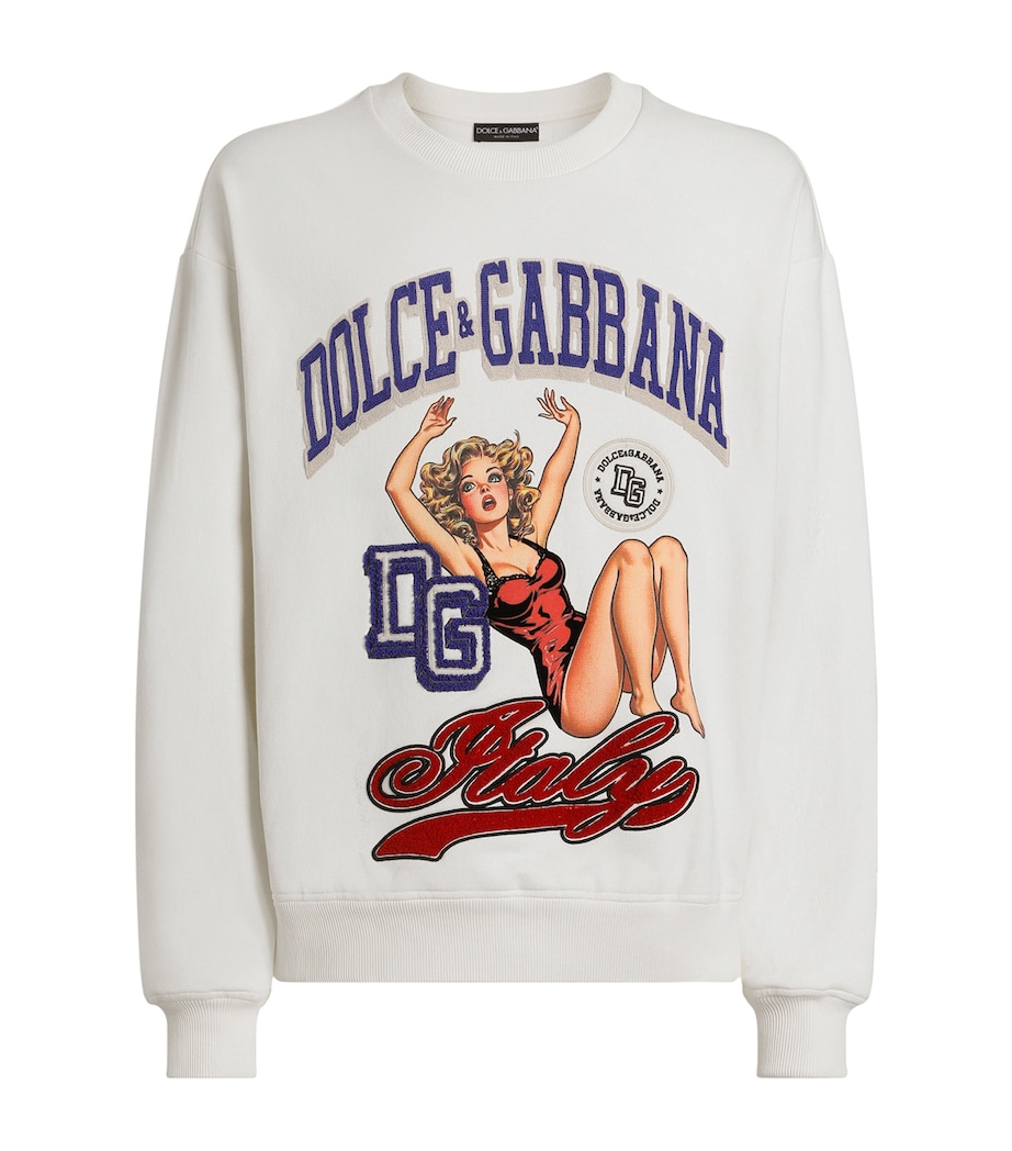 Cotton Graphic Sweatshirt A4567-CREAM Image 1