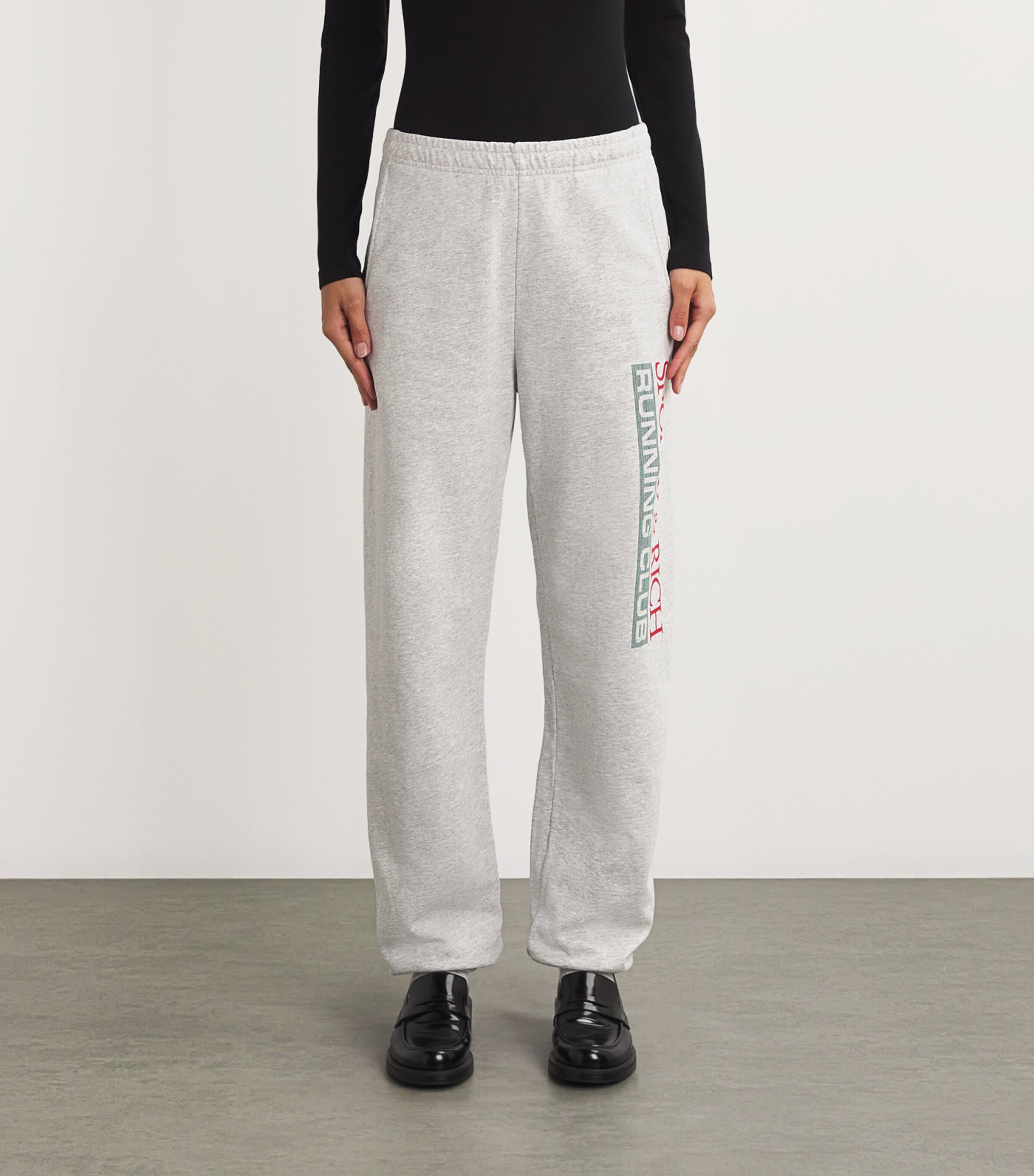 Sporty & Rich Womens Cotton Finish Line Sweatpants Hthr Gry /alpne/nvy Image 3