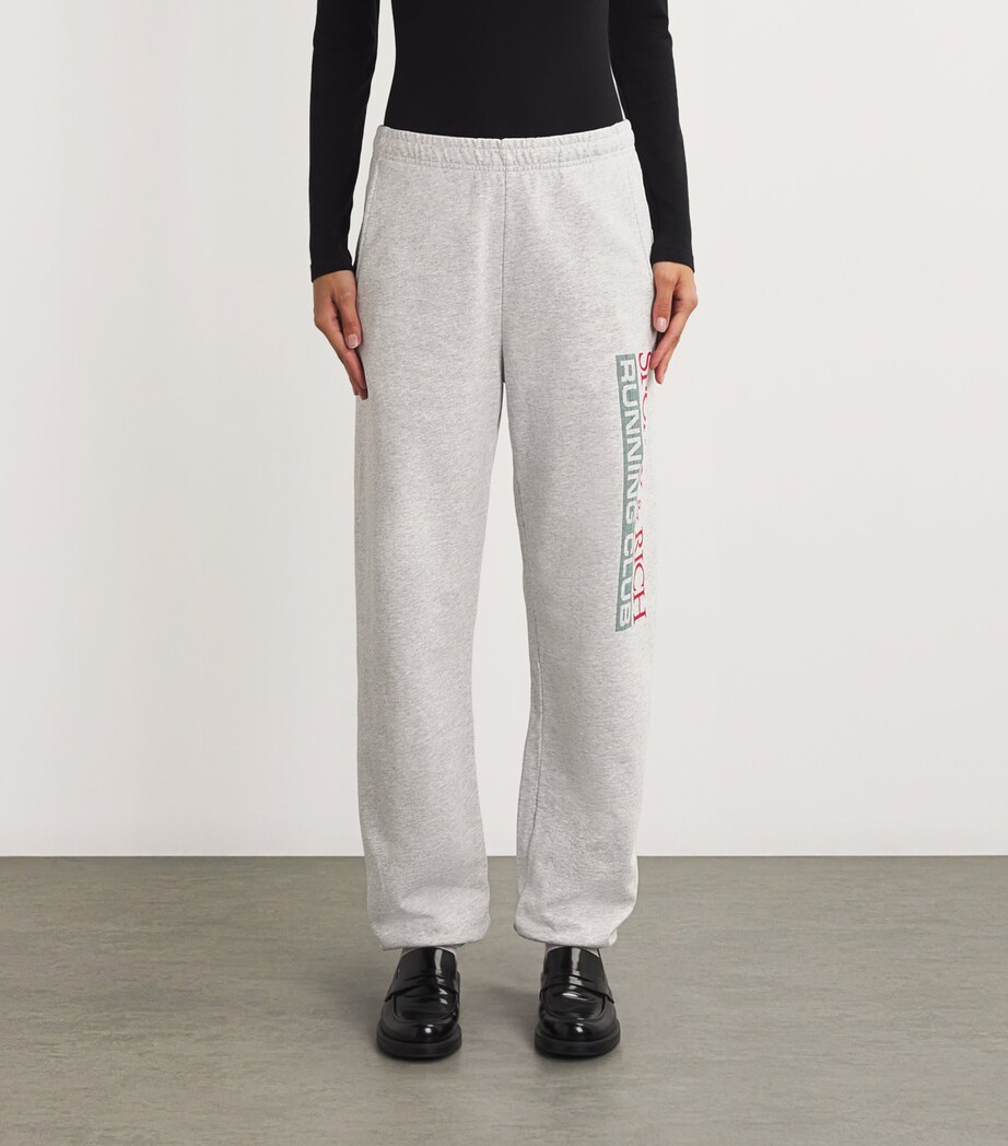 Sporty & Rich Womens Cotton Finish Line Sweatpants Hthr Gry /alpne/nvy Image 3