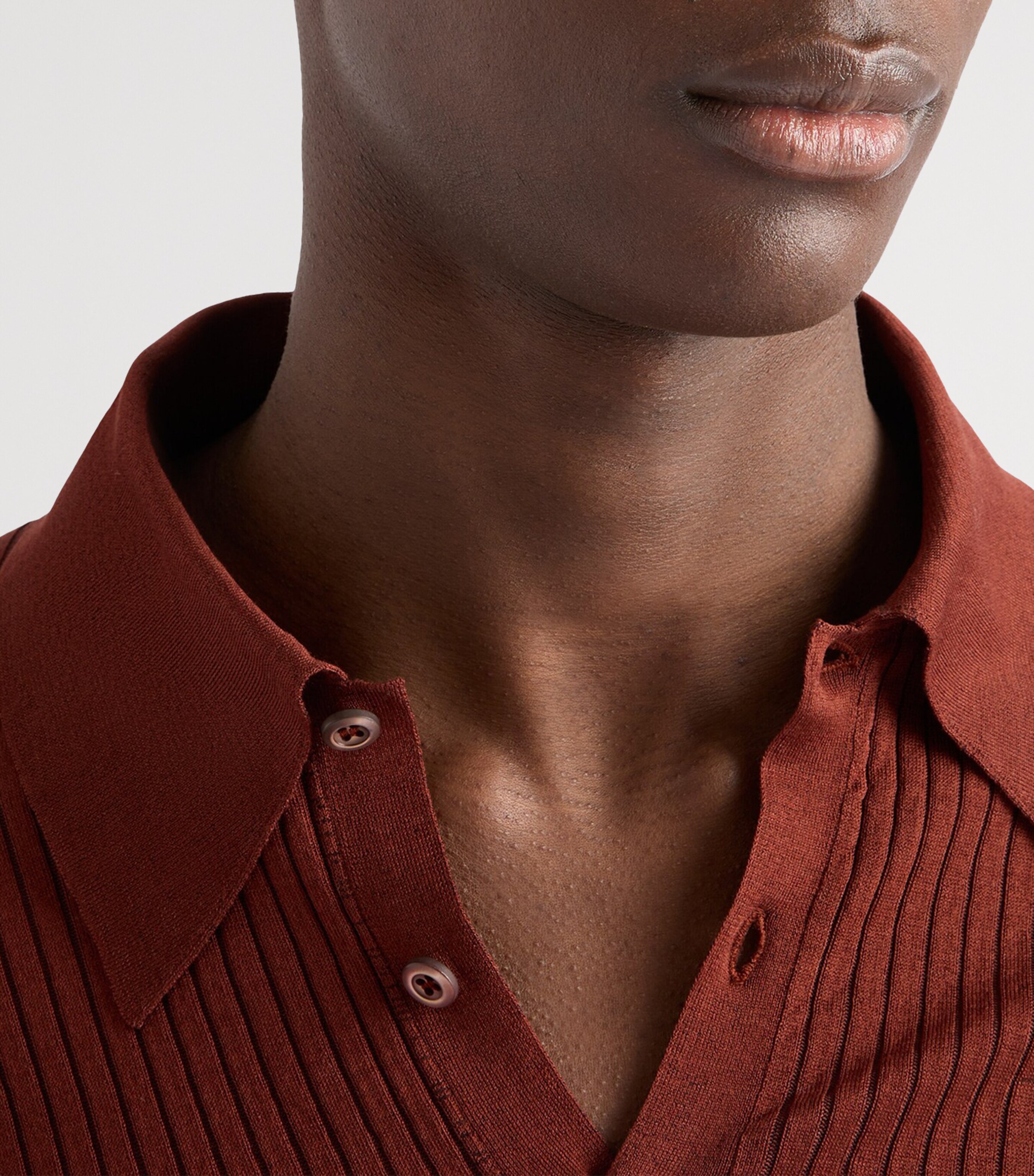 Cotton Ribbed Polo Shirt F0033 Image 6