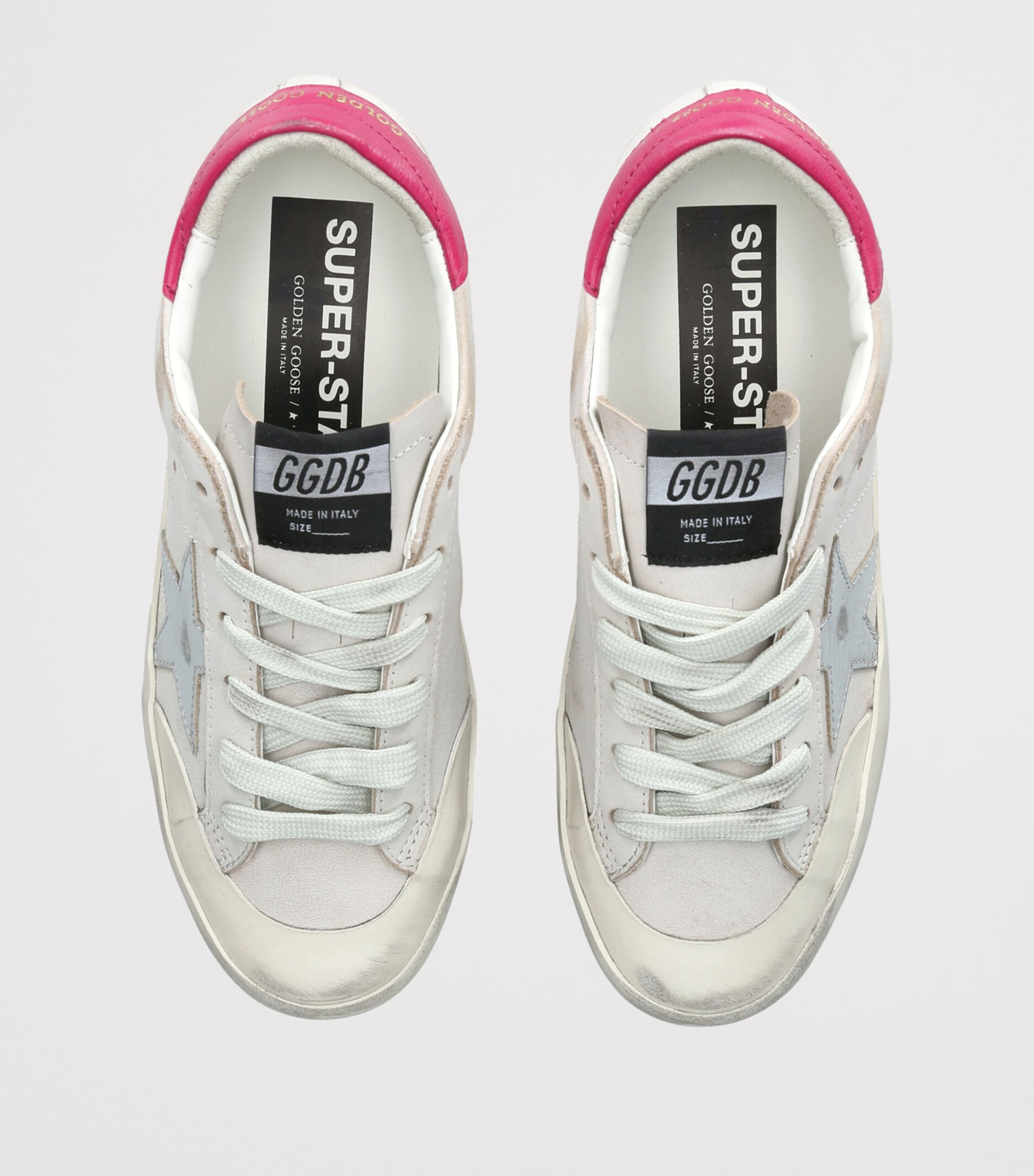 Golden Goose Womens Leather Super-Star Sneakers White/comb Image 4
