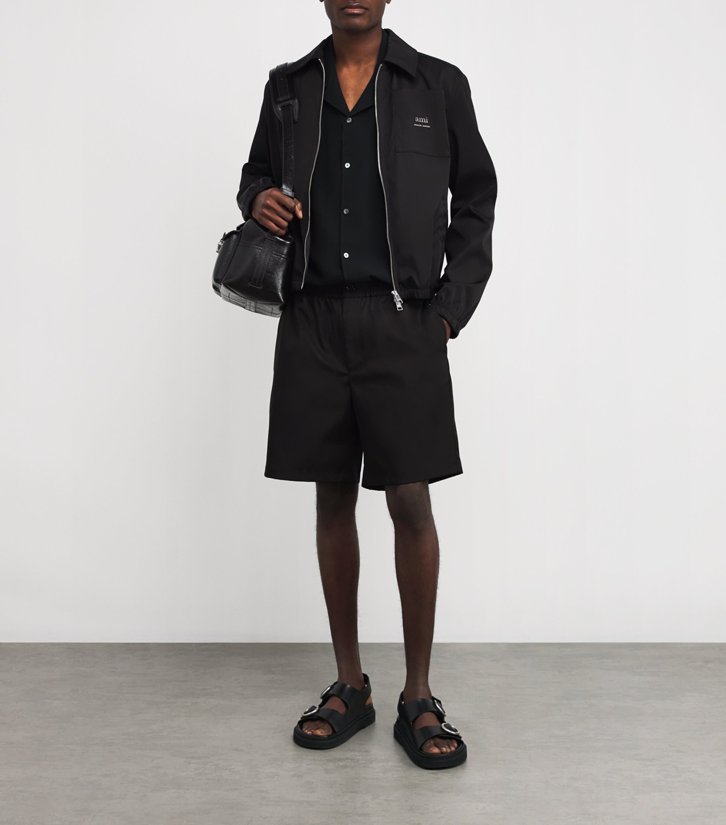 AMI Paris Mens Cotton-Blend Twill Shorts Image 2