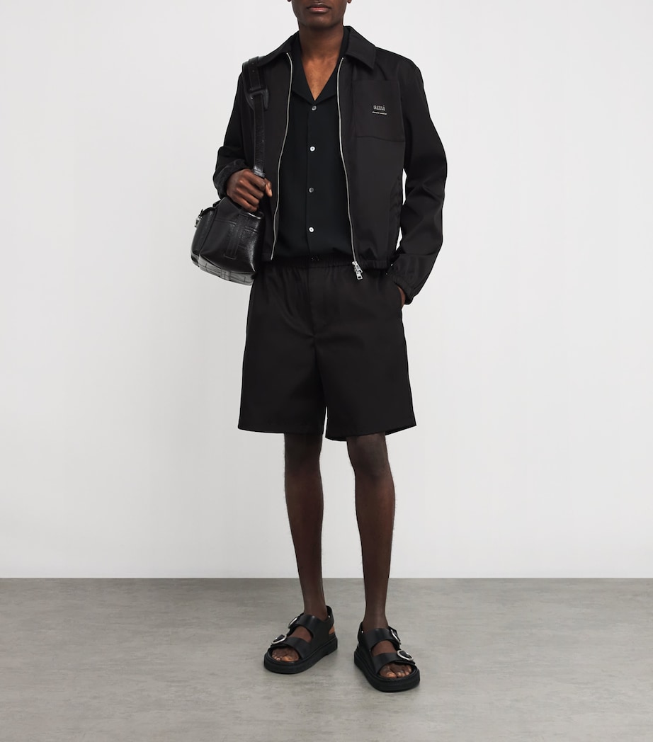 AMI Paris Mens Cotton-Blend Twill Shorts Image 2